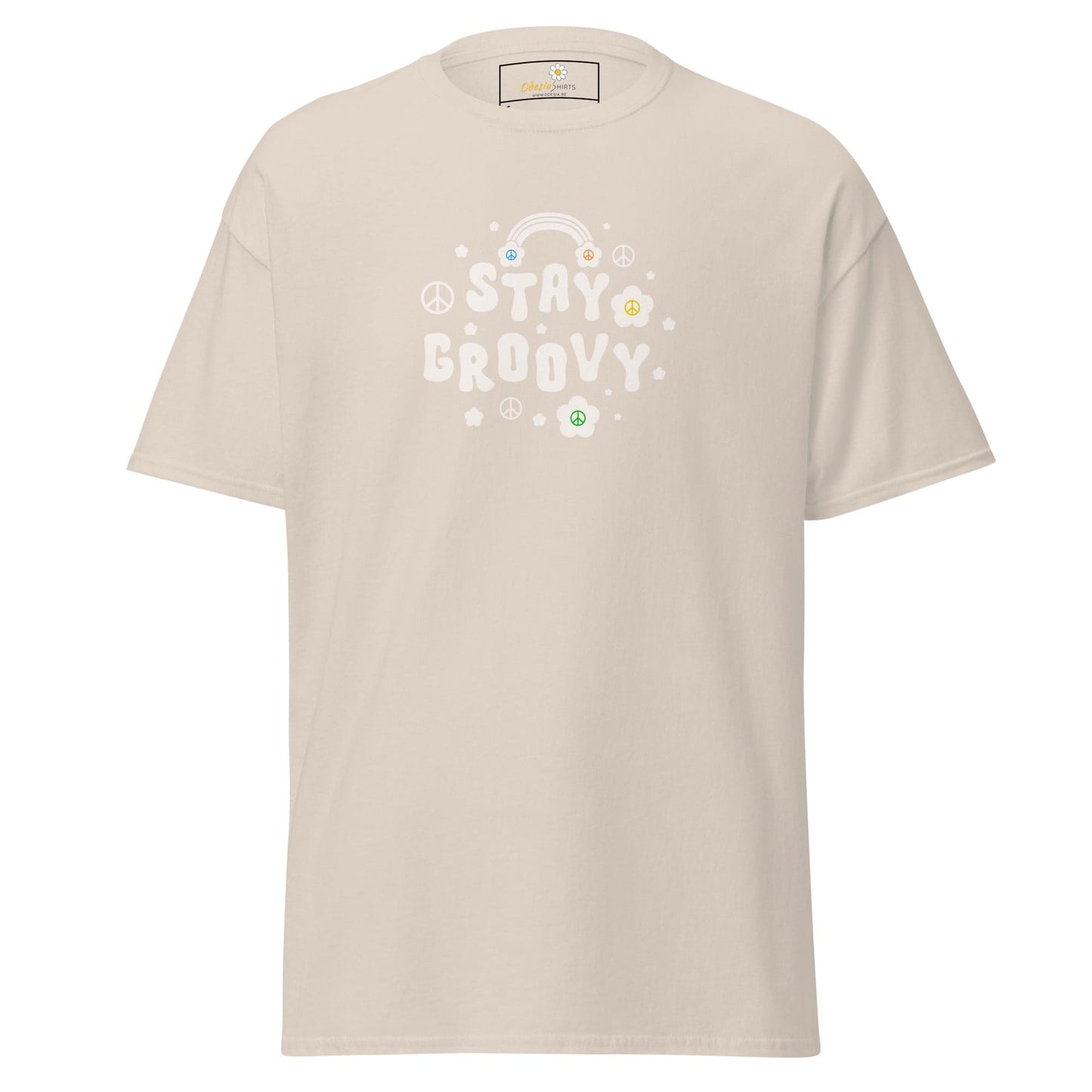 Unisex classic t-shirt - POSITIVE STAY GROOVY FLOWERS - REGULAR - Natural / S