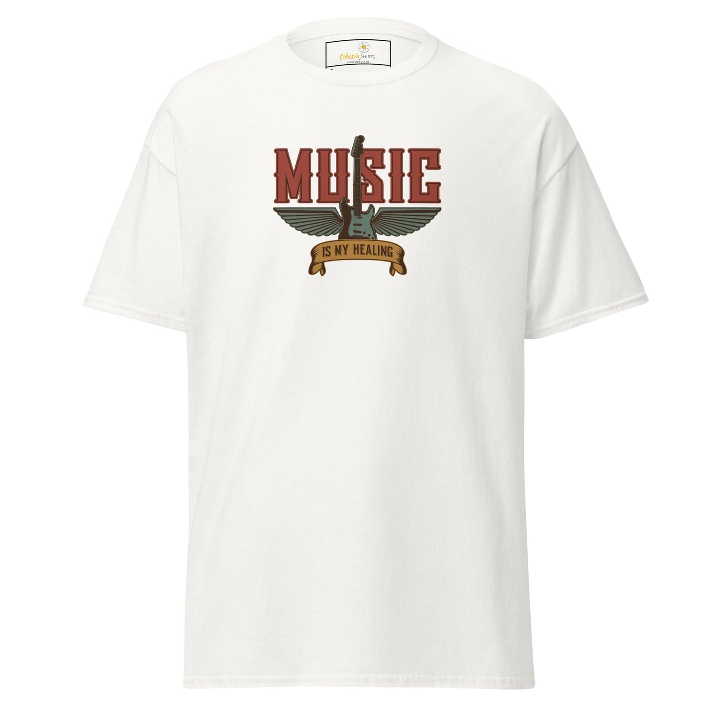 Unisex classic t-shirt - MUSIC GEAR HEALING - REGULAR - White / S