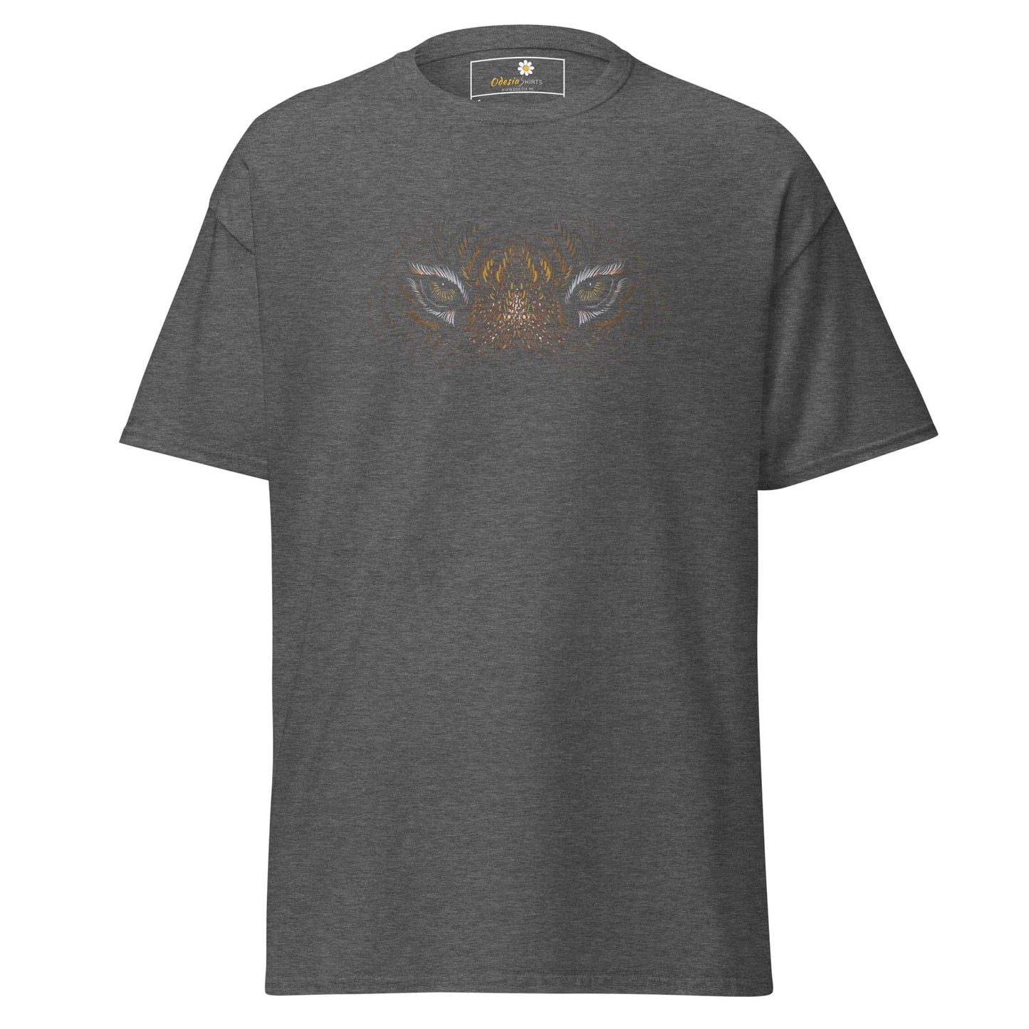 Men’s classic t-shirt - WILD LIFE TIGER EYES - REGULAR - Dark Heather / S