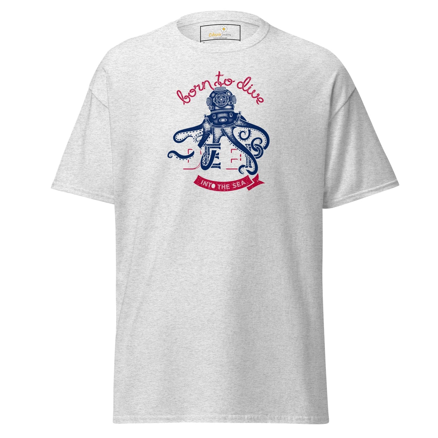 Unisex classic t-shirt - SPORT BORN TO DIVE - REGULAR - Ash / S