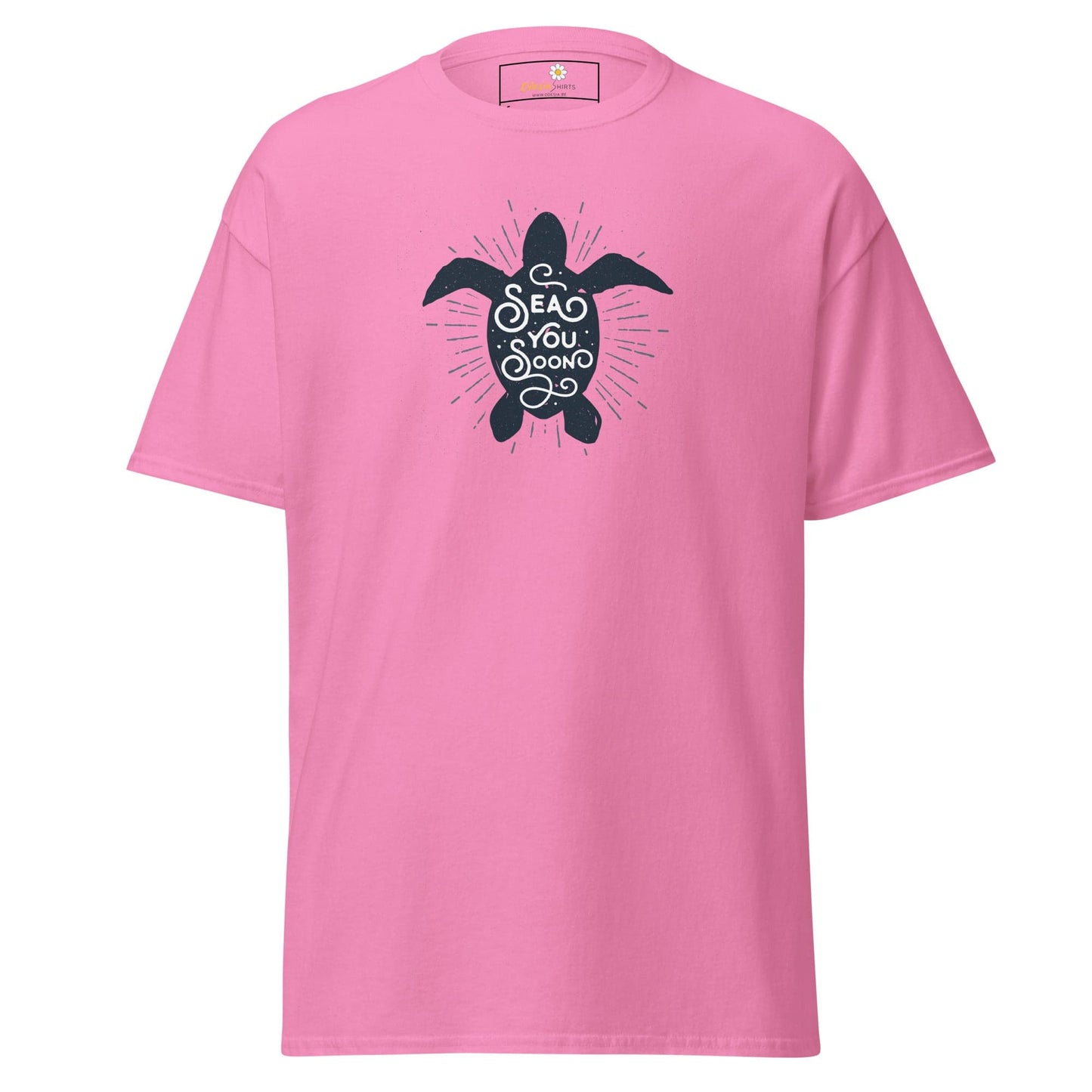Unisex classic t-shirt - WILD LIFE TORTOISE SEE YOU - REGULAR - Azalea / S