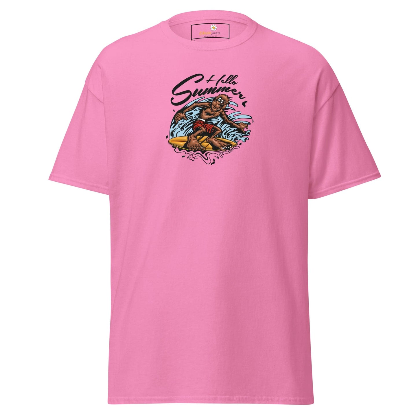 Unisex classic t-shirt - FANTASY SURFING MONKEY - REGULAR - Azalea / S