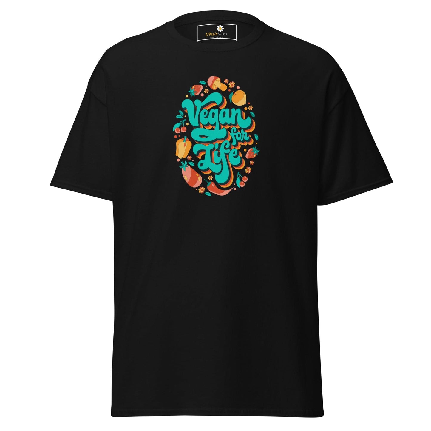 Unisex classic t-shirt - VEGAN FOR LIFE - REGULAR - Black / S