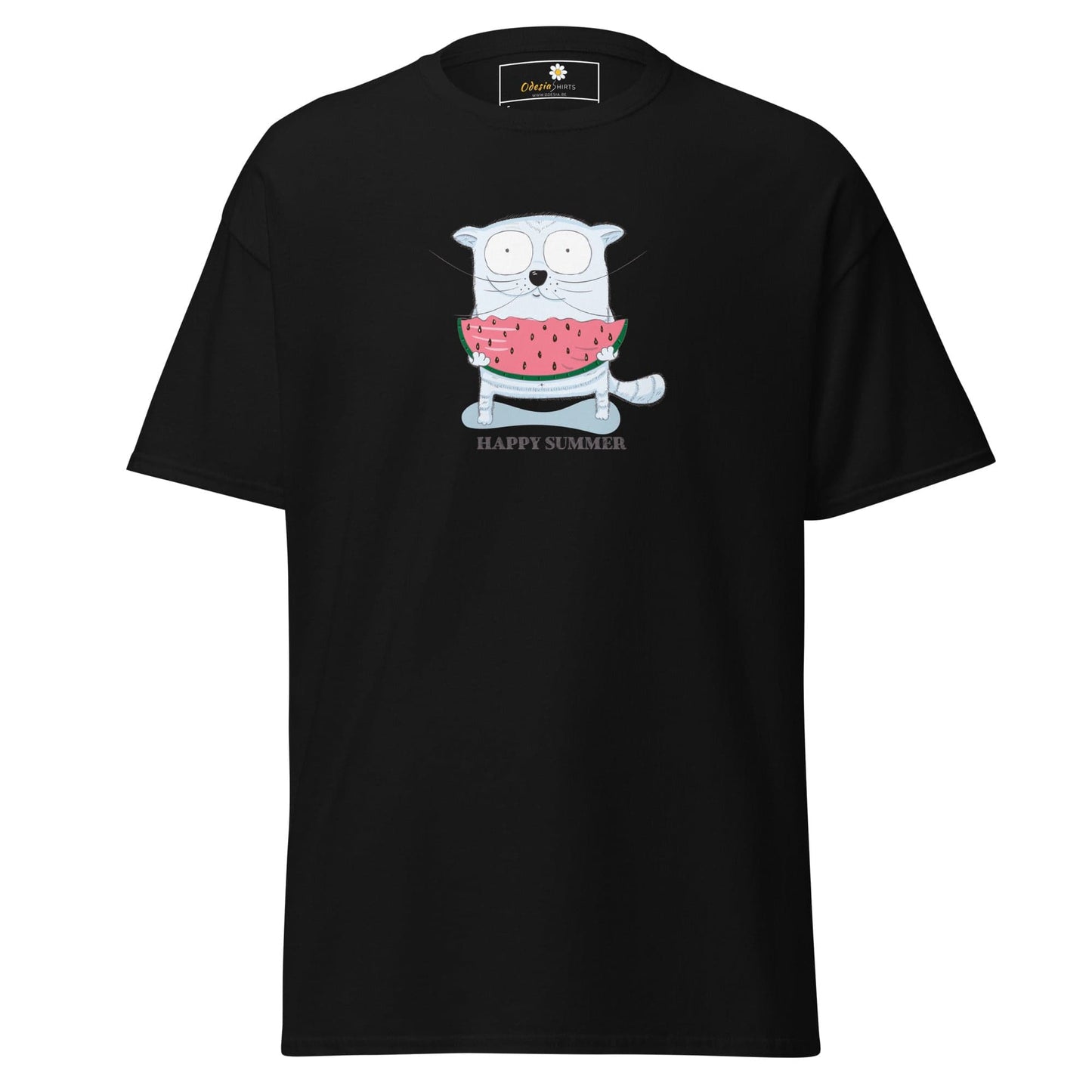 Unisex classic t-shirt - FUN ANIMALS HAPPY SUMMER - REGULAR - Black / S