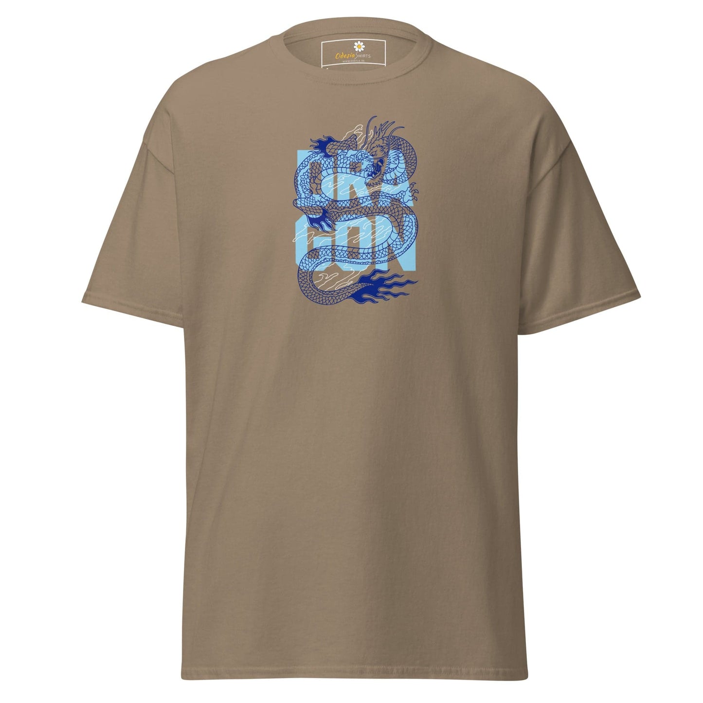 Unisex classic t-shirt - MYSTIC BLUE DRAGON - REGULAR - Brown Savana / S
