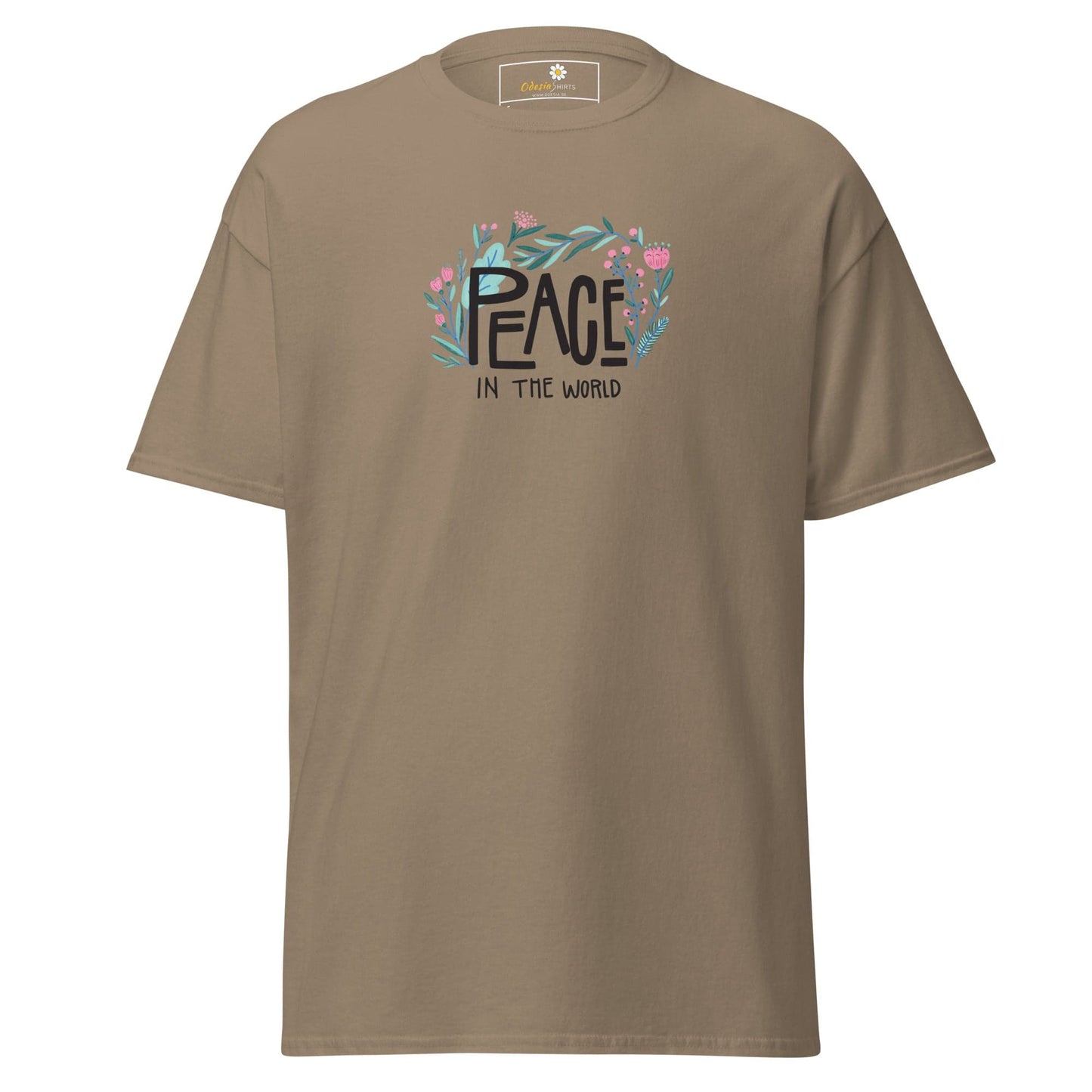 Unisex classic tee - POSITIVE TEXT PEACE IN THE WORLD - REGULAR - Brown Savana / S