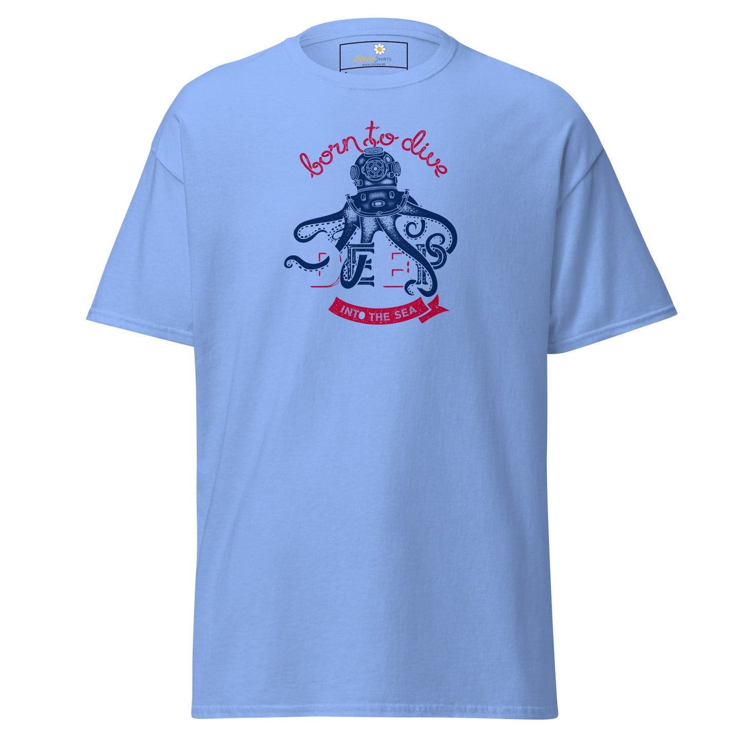 Unisex classic t-shirt - SPORT BORN TO DIVE - REGULAR - Carolina Blue / S