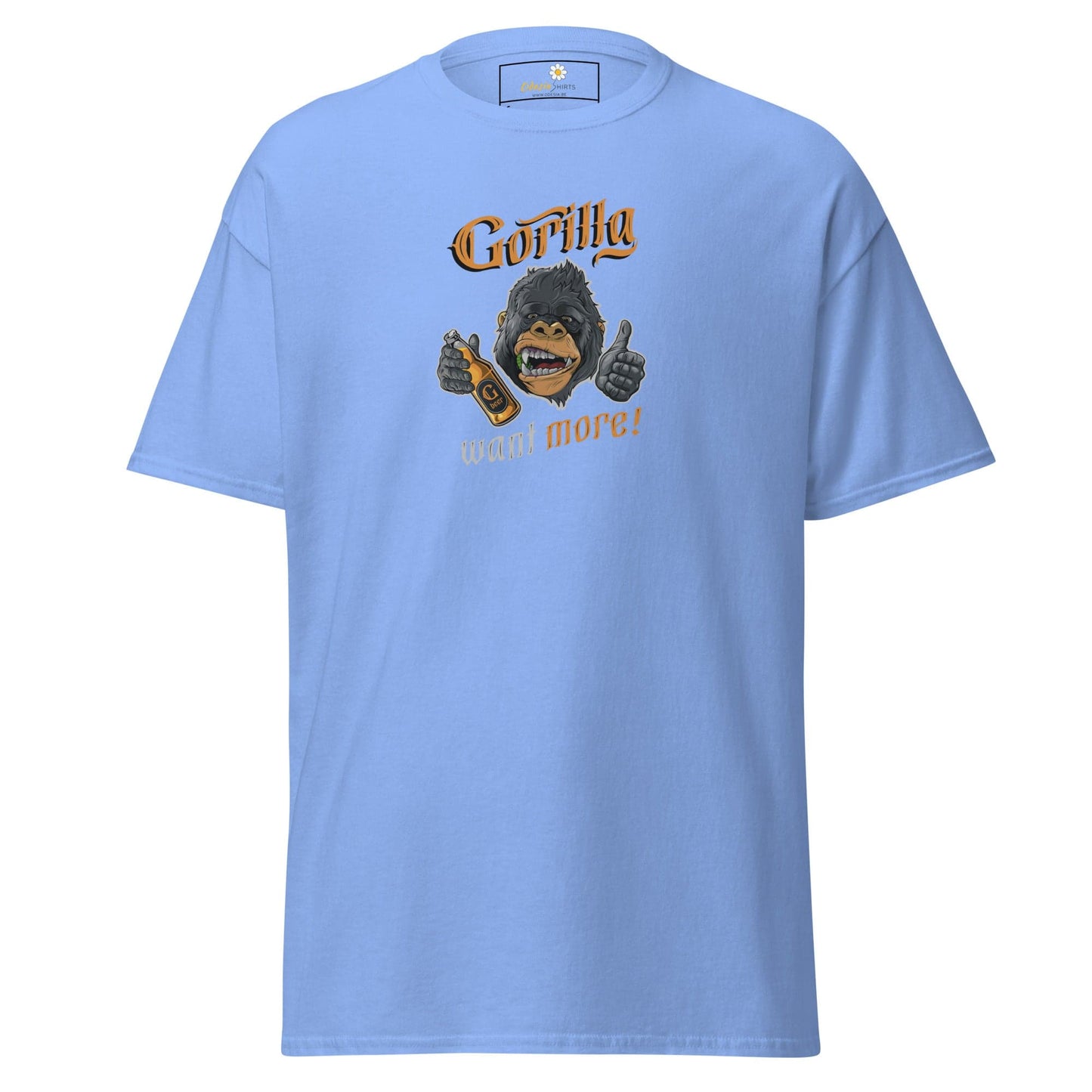 Unisex classic t-shirt - FUN WILD LIFE GORILLA WANT MORE - REGULAR - Carolina Blue / S