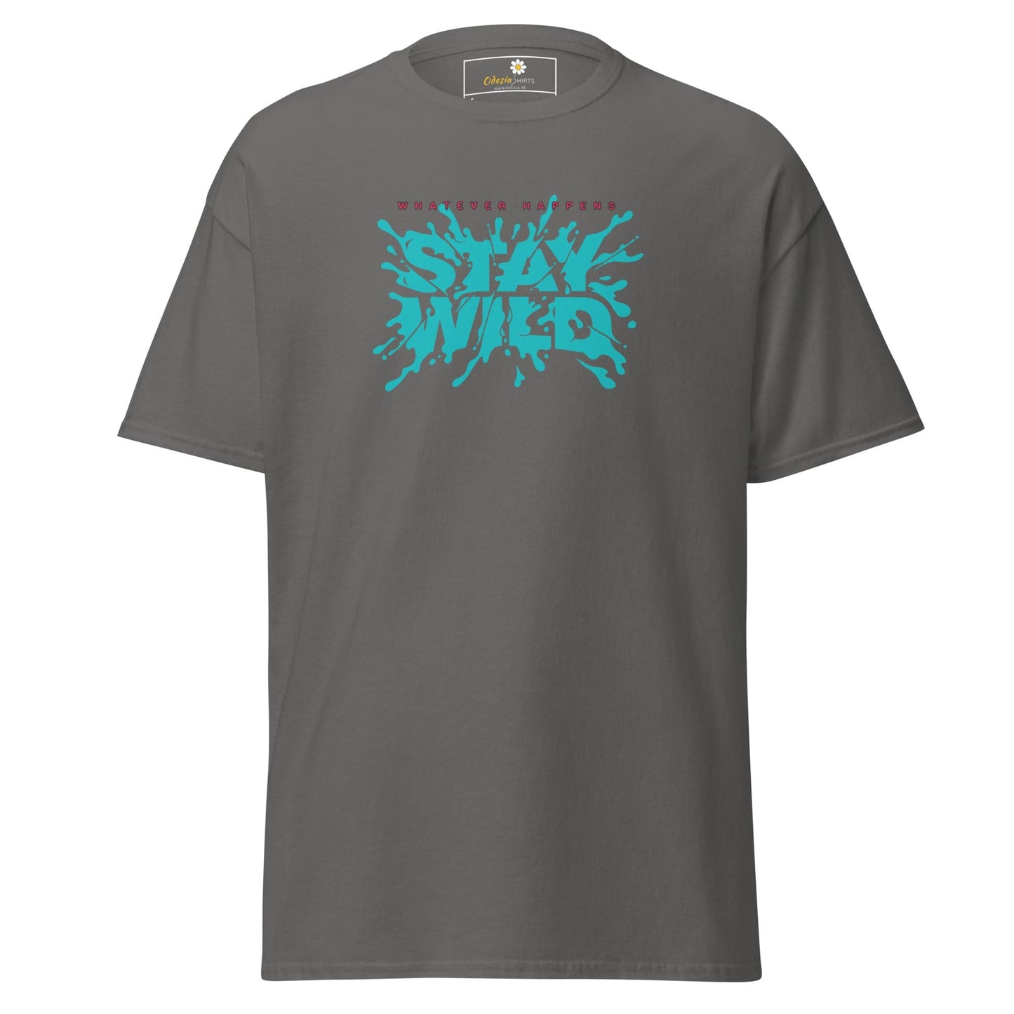 Unisex classic t-shirt - TEXT STAY WILD - REGULAR - Charcoal / S