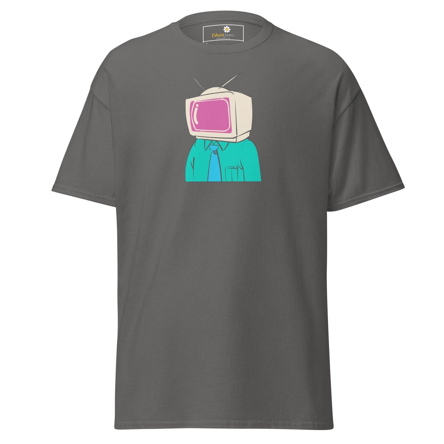 Unisex classic t-shirt - FANTASY TELEVISION HEAD - REGULAR - Charcoal / S