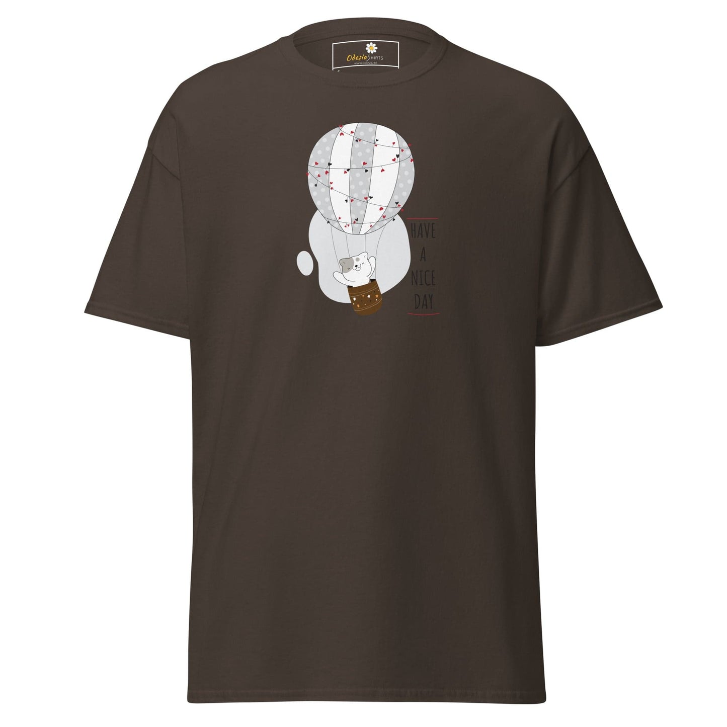 Unisex classic tee - ANIMALS CAT LUFTBALLON - REGULAR - Dark Chocolate / S