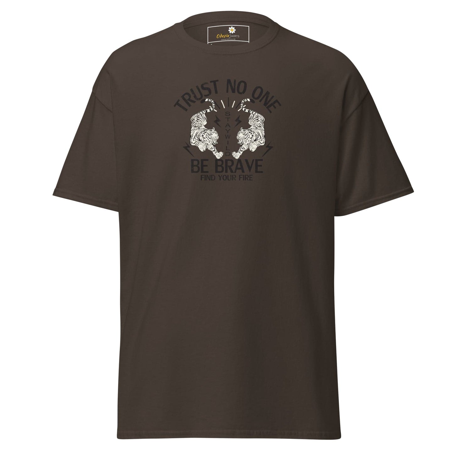 Unisex classic tee - MISC TRUST NO ONE BE BRAVE - REGULAR - Dark Chocolate / S