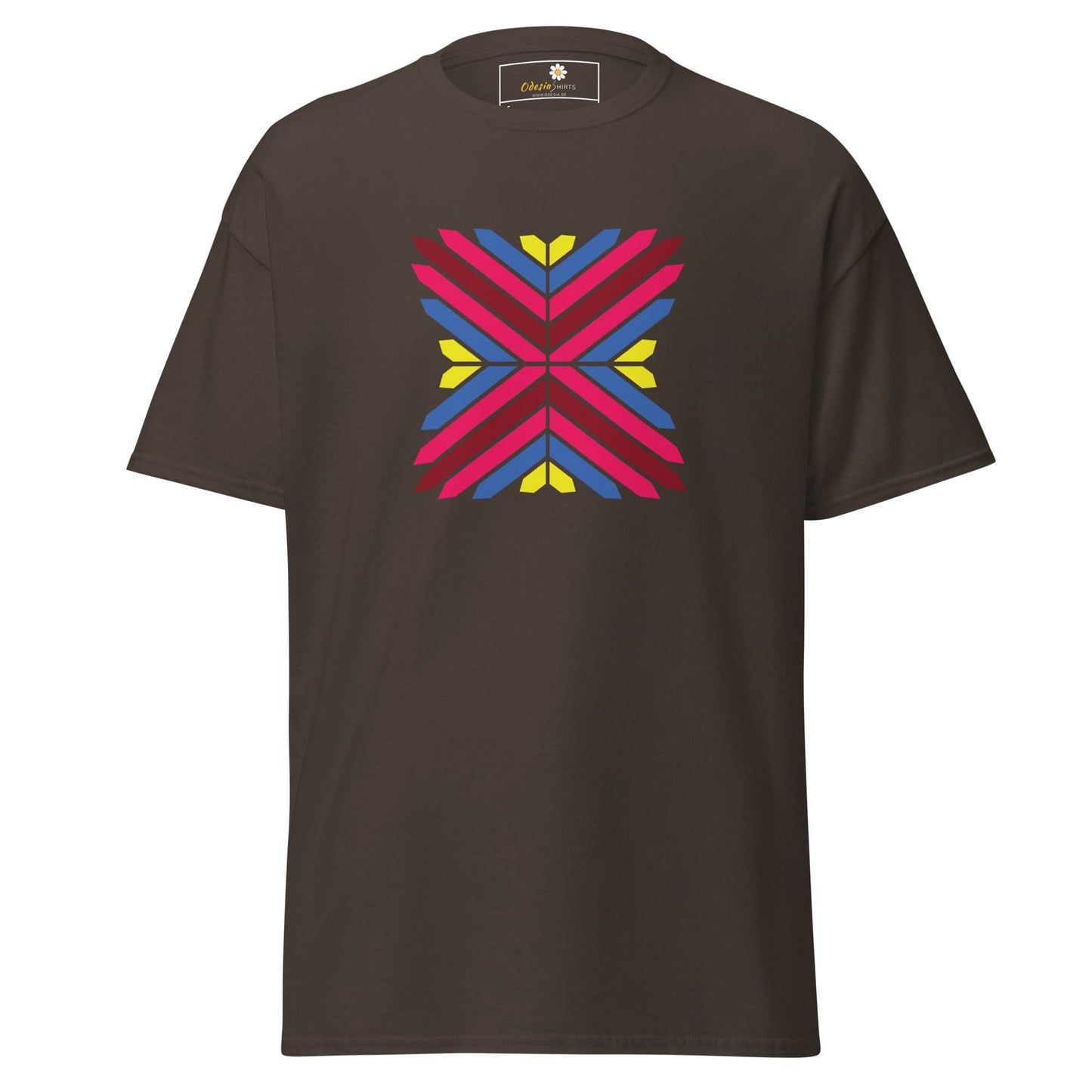 Unisex classic tee - ABSTRACT TRIANGLES - REGULAR - Dark Chocolate / S