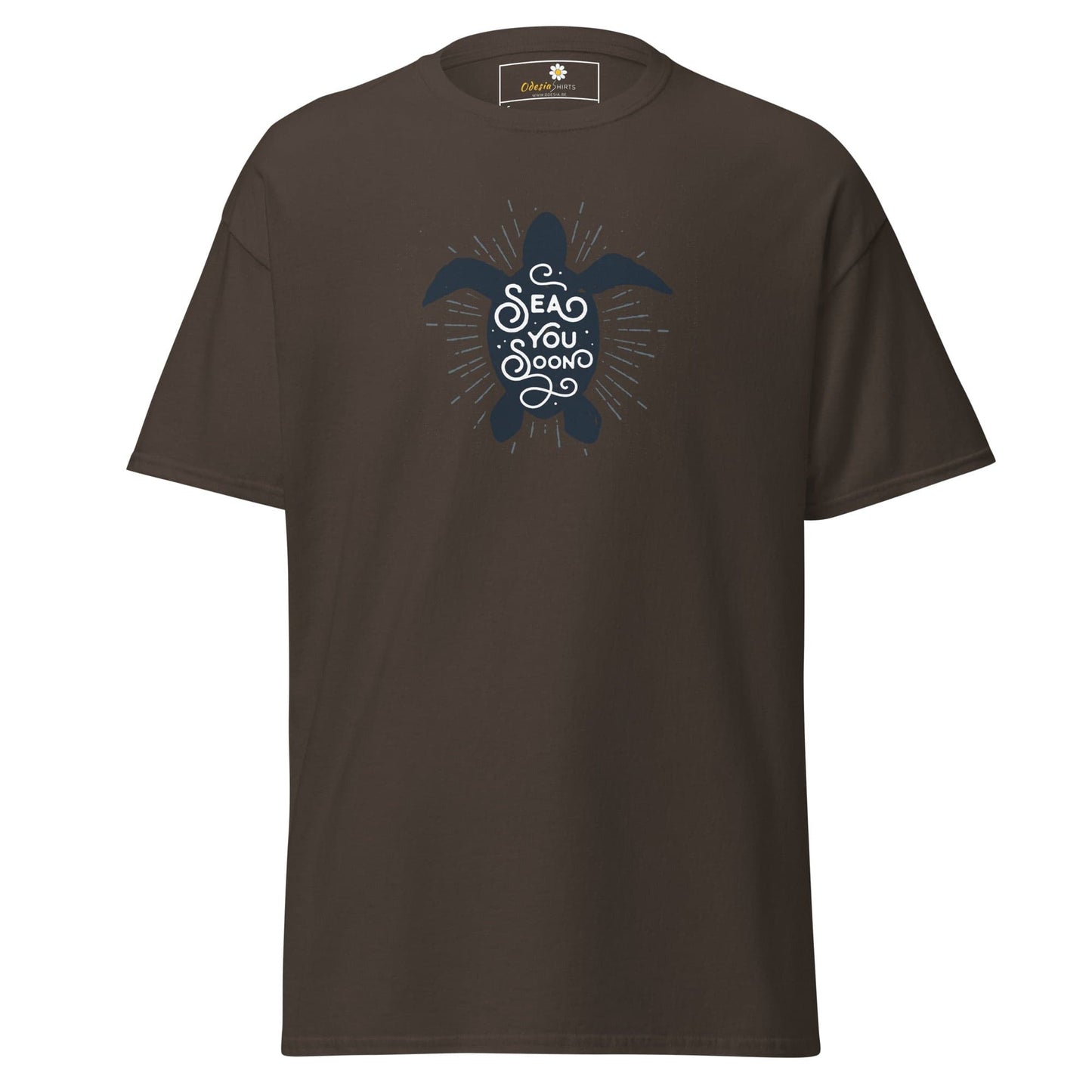 Unisex classic t-shirt - WILD LIFE TORTOISE SEE YOU - REGULAR - Dark Chocolate / S