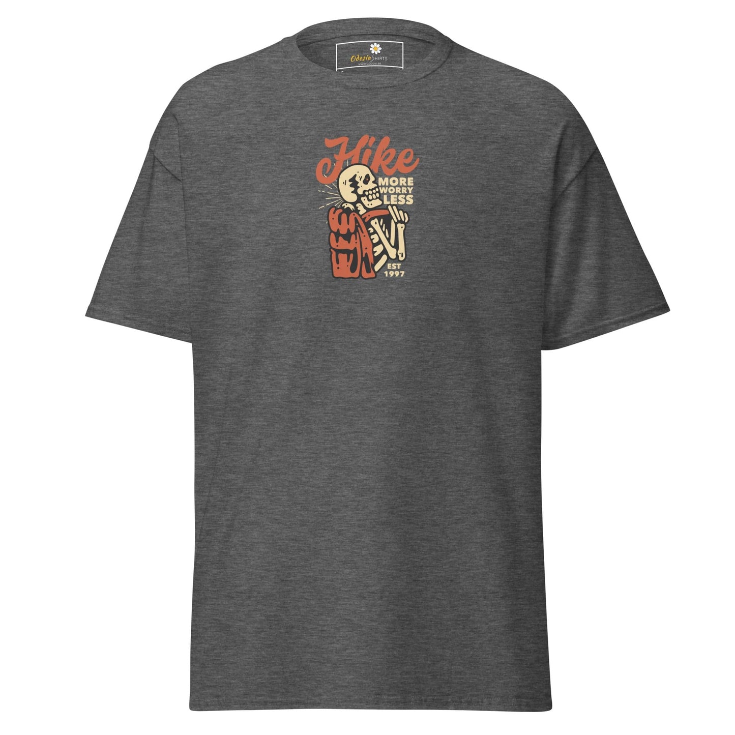 Unisex classic tee - SKULL SPORT HIKE MORE - REGULAR - Dark Heather / S
