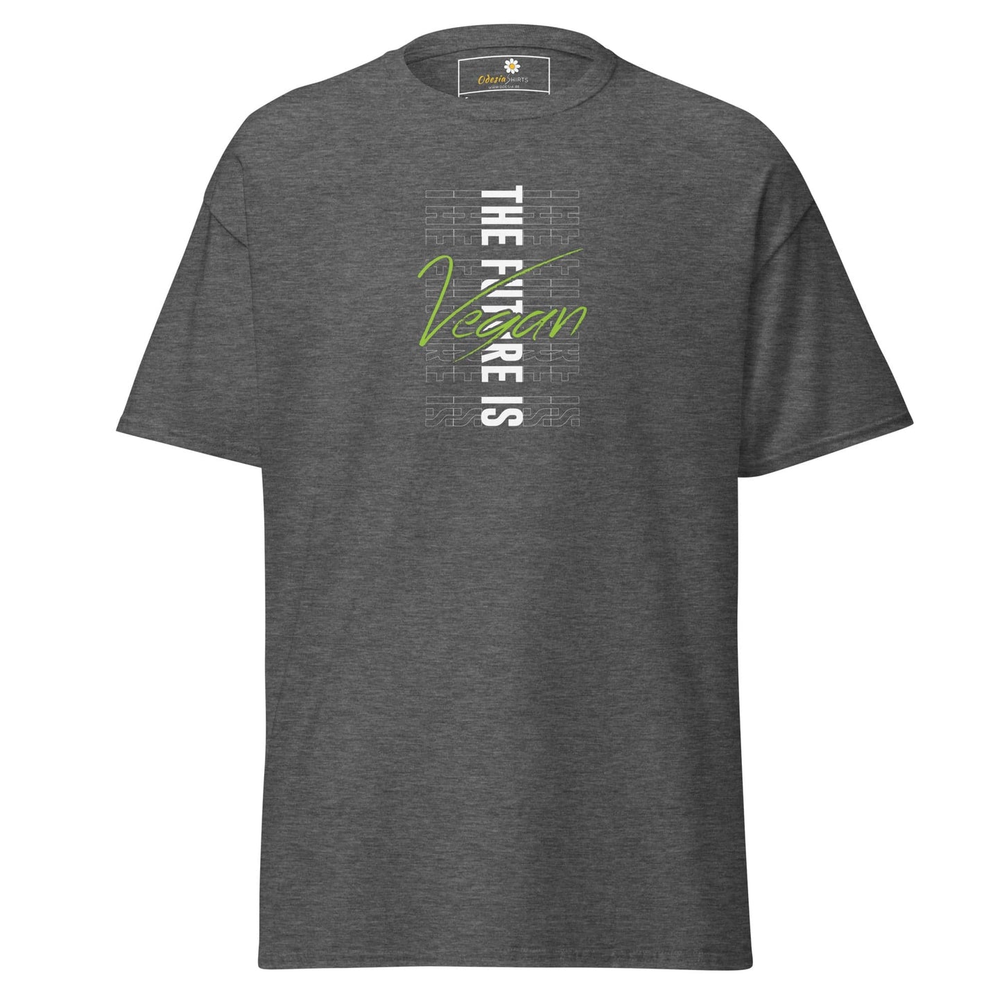 Unisex classic tee - GREEN THE FUTURE IS VEGAN - REGULAR - Dark Heather / S