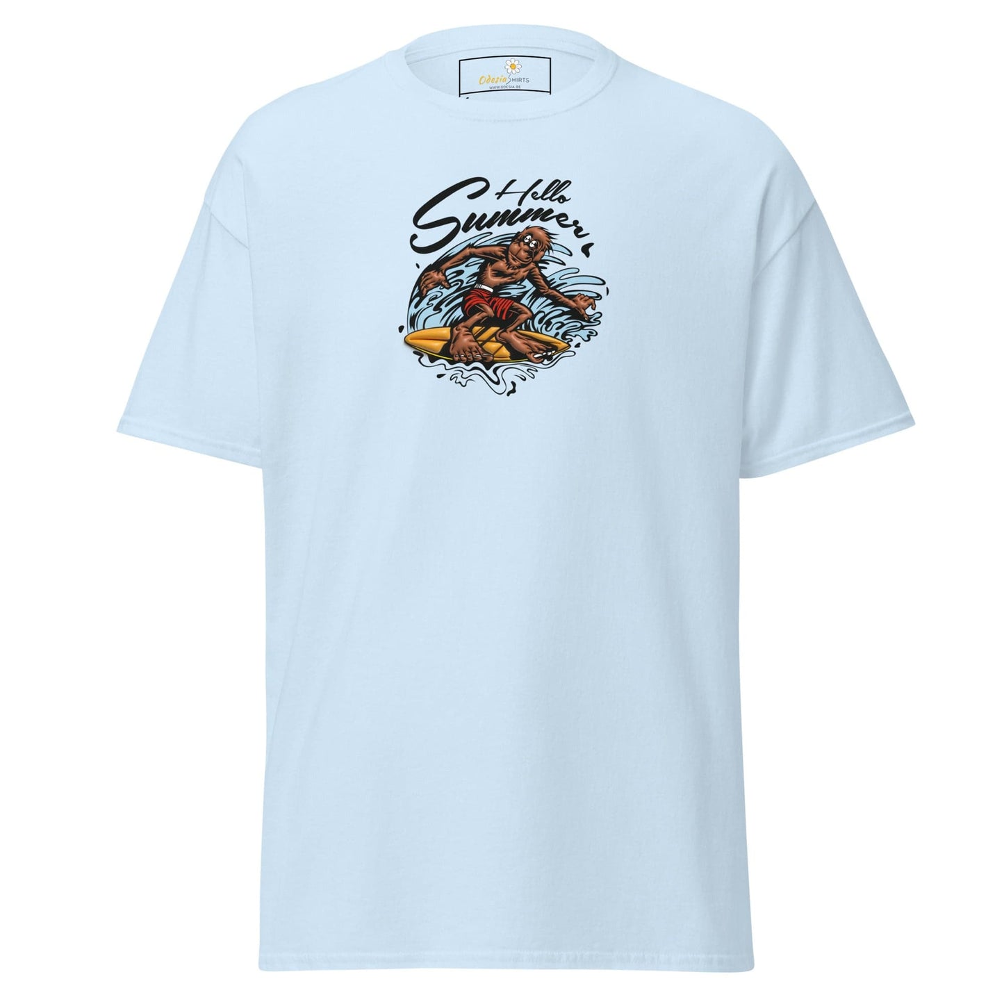Unisex classic t-shirt - FANTASY SURFING MONKEY - REGULAR - Light Blue / S
