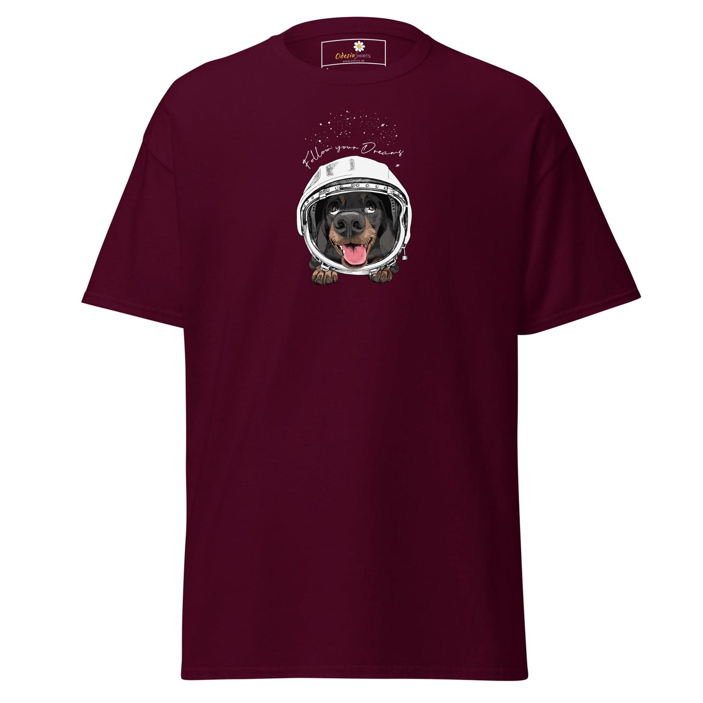 Unisex classic tee - ASTRONAUT ANIMALS DREAMS - REGULAR - Maroon / S