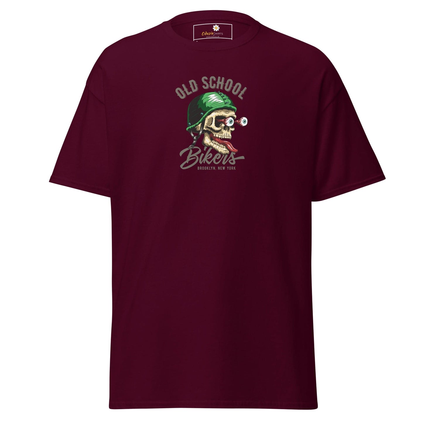 Unisex classic tee - SKULL OLD SCHOOL BIKERS - REGULAR - Maroon / S