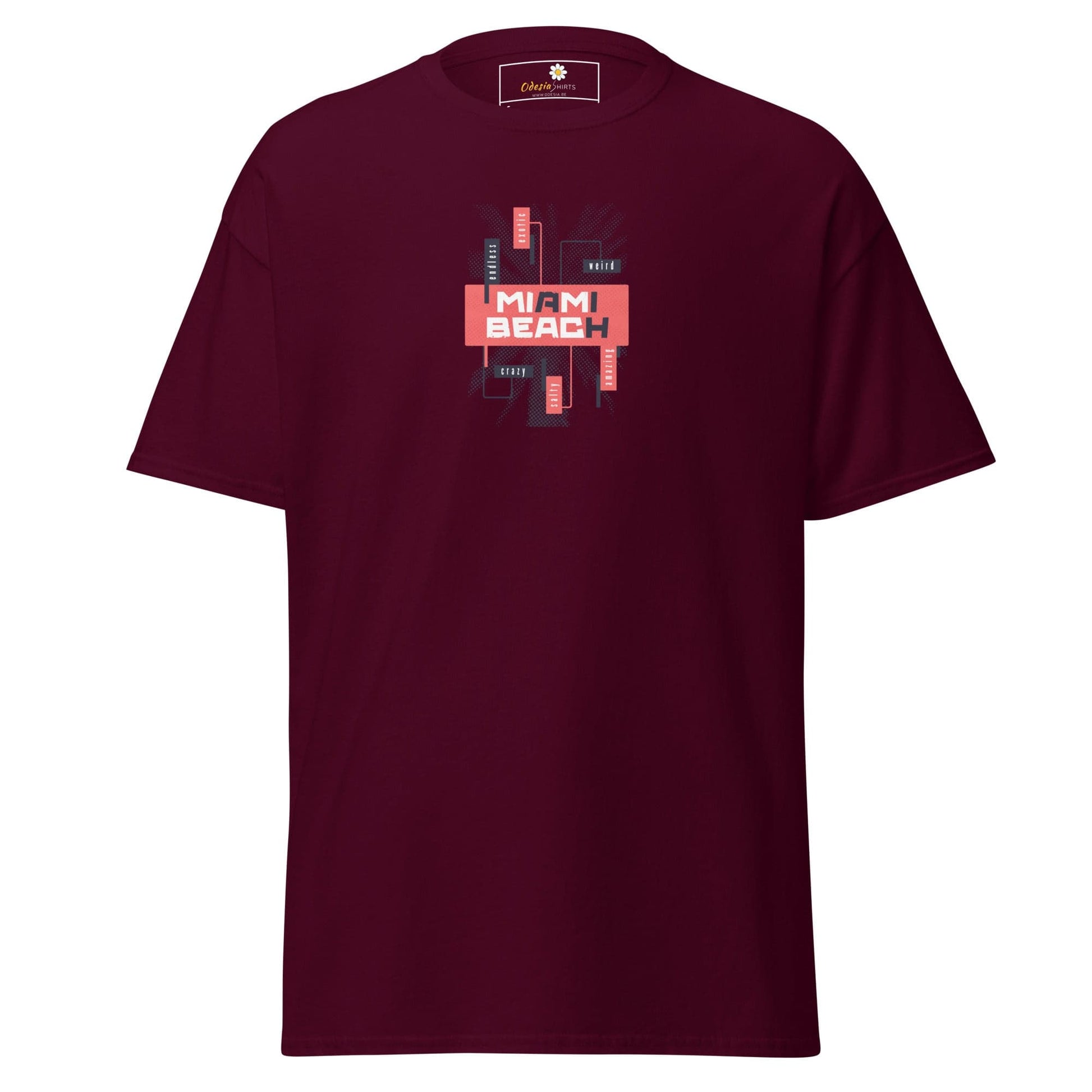 Unisex classic tee - COUNTRY SUMMER MIAMI BEACH - REGULAR - Maroon / S