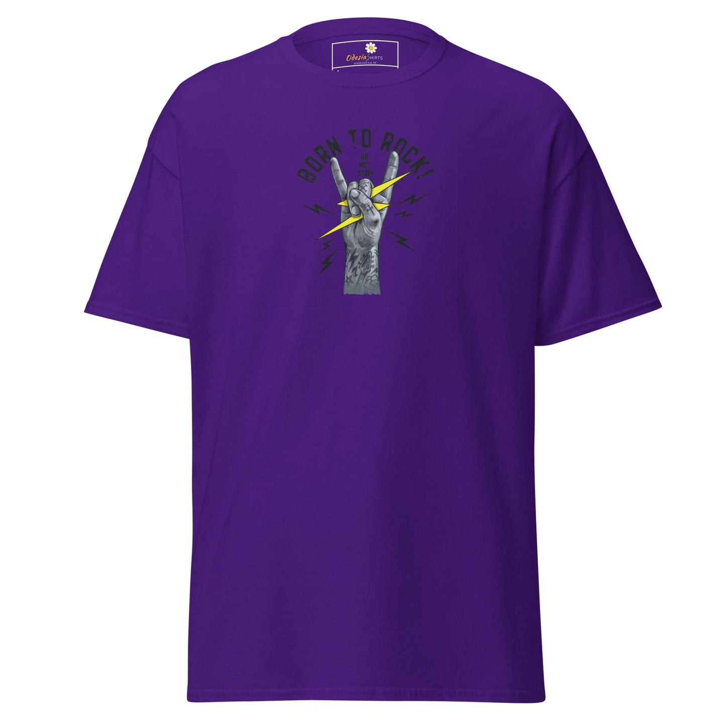 Unisex classic tee - MUSIC BORN TO ROCK - REGULAR - Purple / S