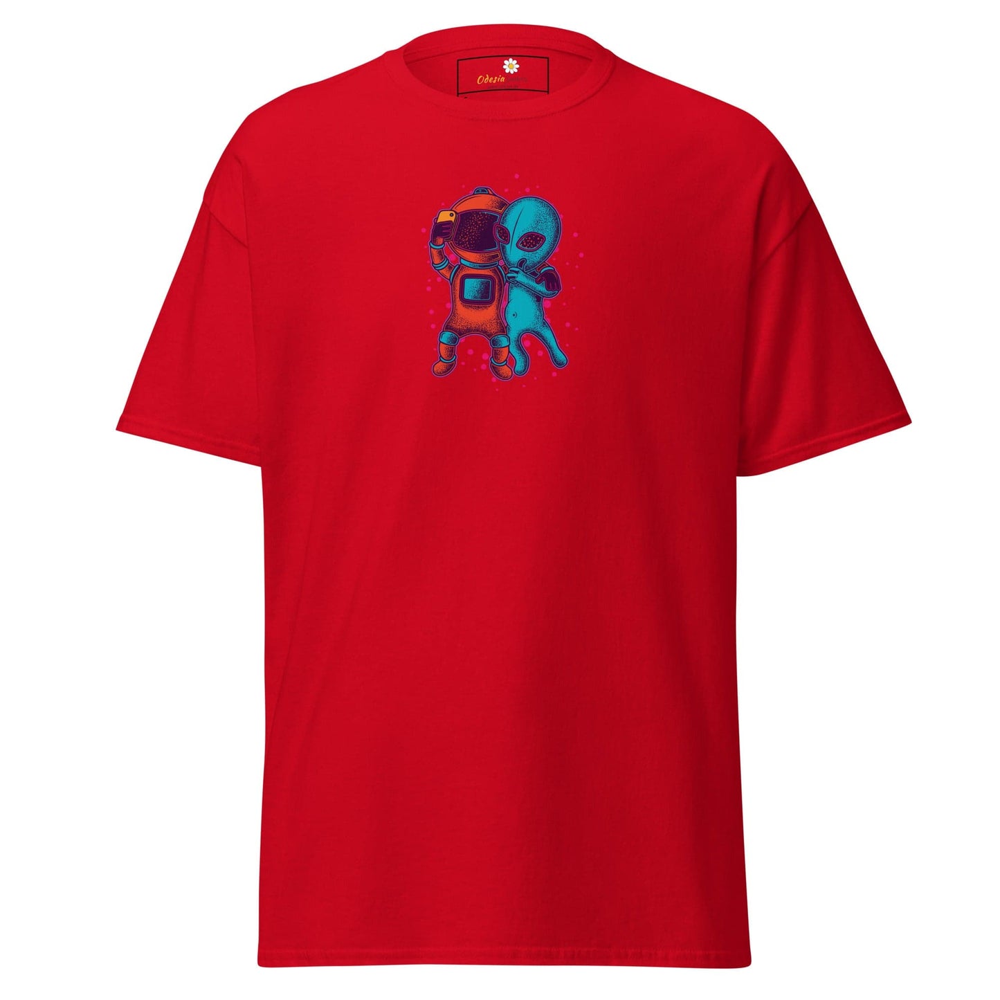 Unisex classic t-shirt - ASTRONAUT ALIEN SELFIE - REGULAR - Red / S