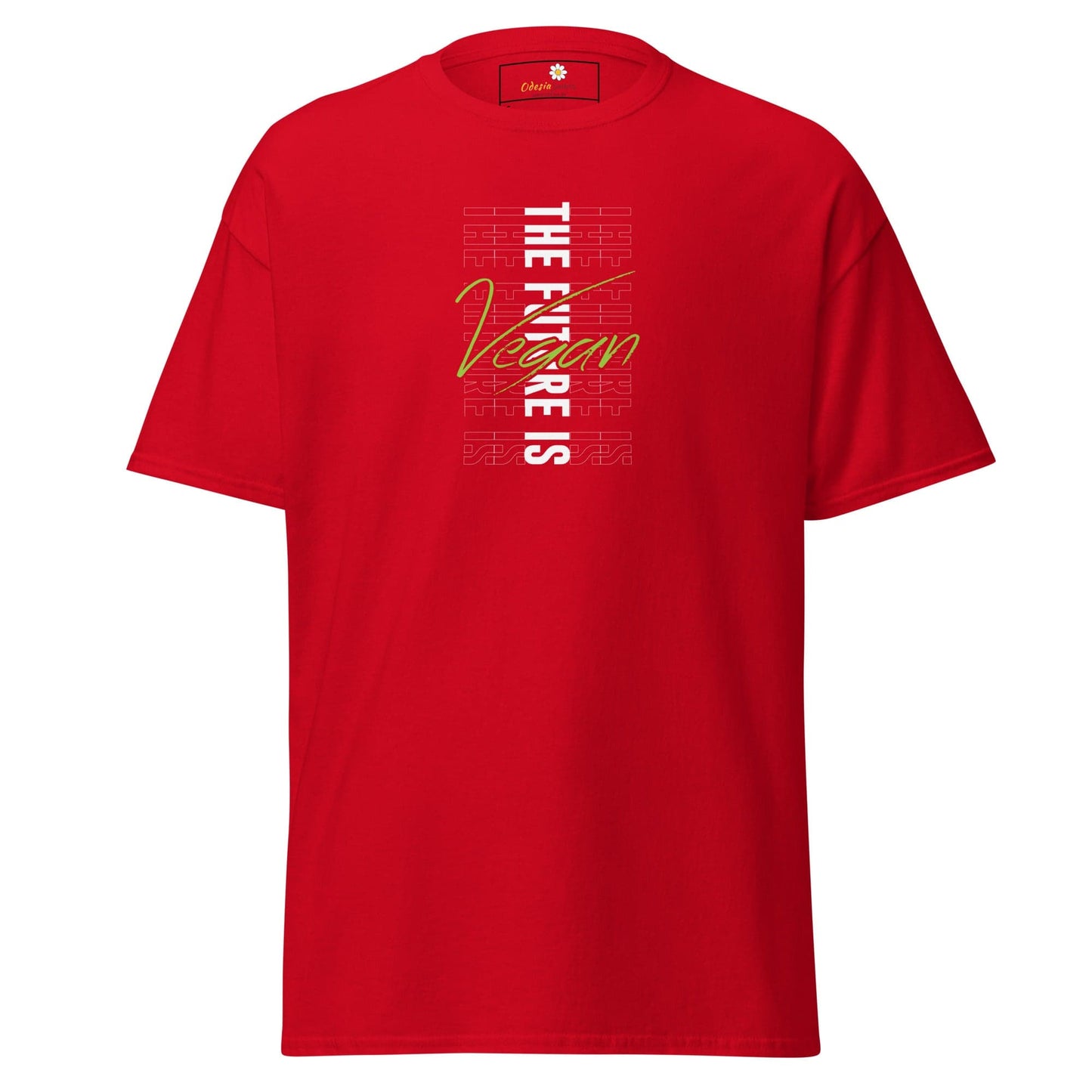 Unisex classic tee - GREEN THE FUTURE IS VEGAN - REGULAR - Red / S