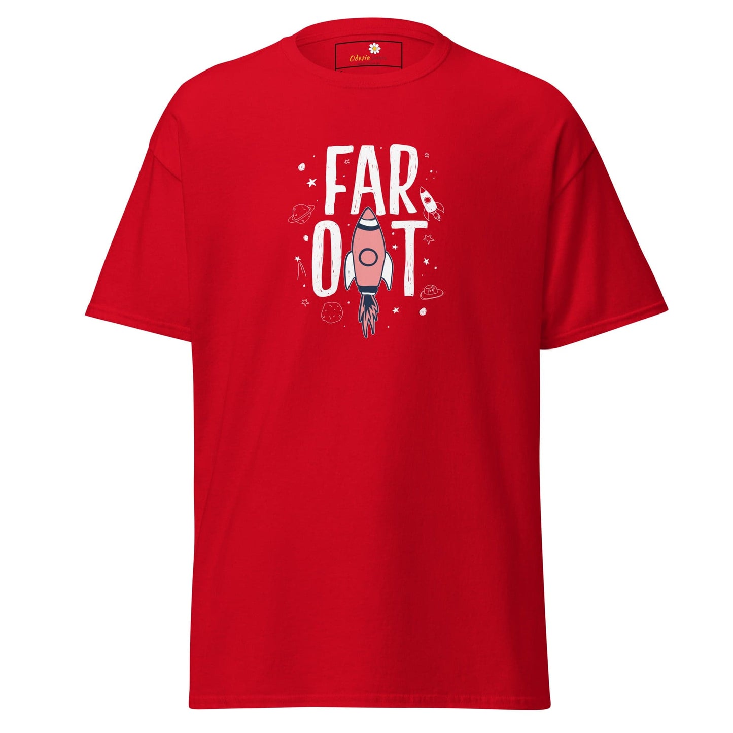 Unisex classic t-shirt - SPACE FAR OUT - REGULAR - Red / S