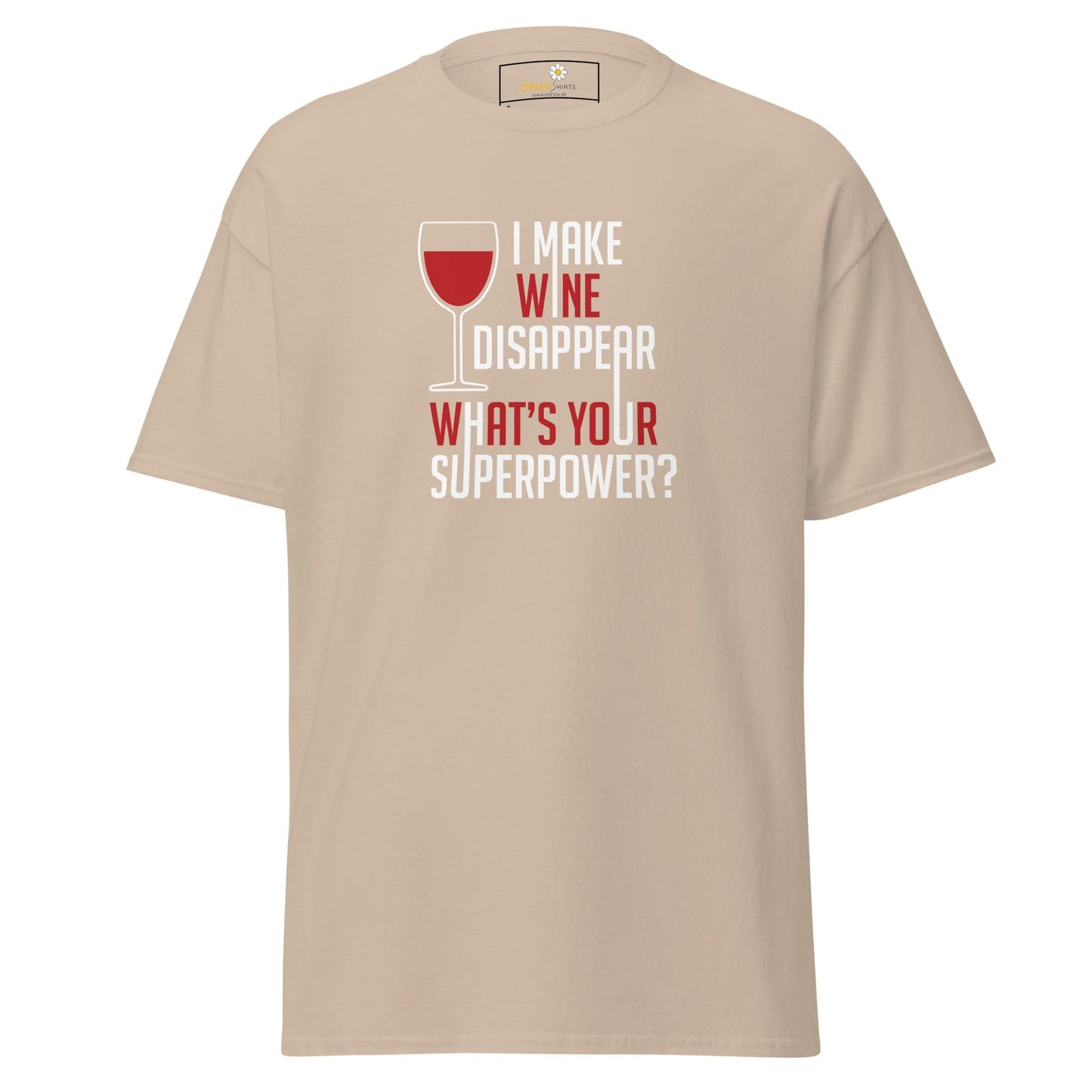 Unisex classic t-shirt - FUN WINE DISSAPEAR - REGULAR - Sand / S
