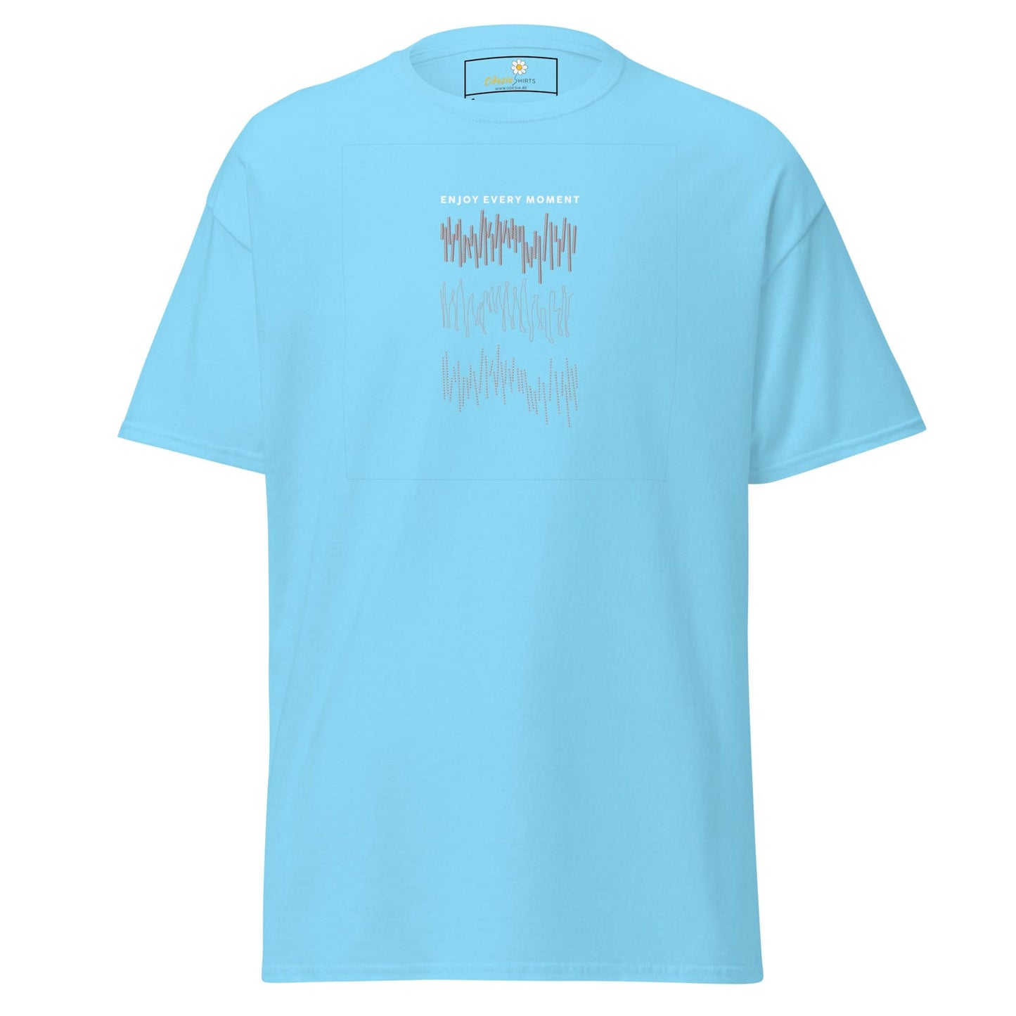 Unisex classic t-shirt - POSITIVE ENJOY EVERY MOMENT - REGULAR - Sky / S