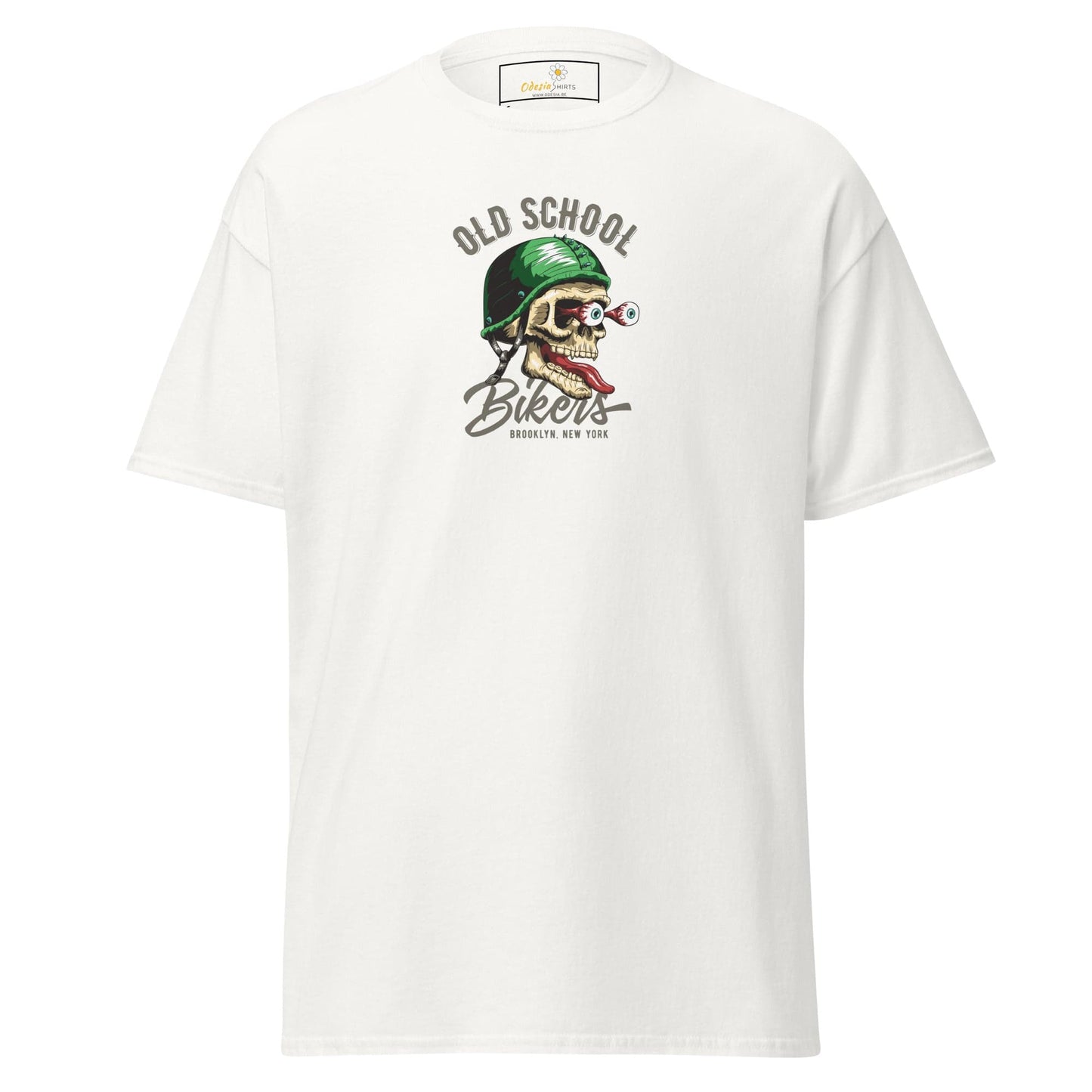 Unisex classic tee - SKULL OLD SCHOOL BIKERS - REGULAR - White / S