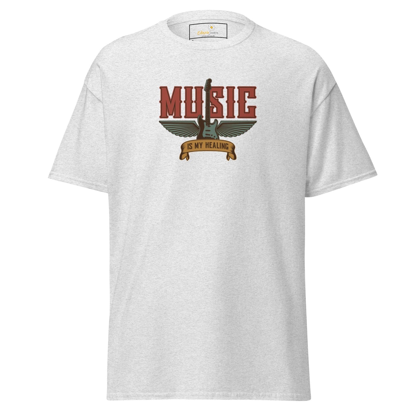 Unisex classic t-shirt - MUSIC GEAR HEALING - REGULAR - Ash / S