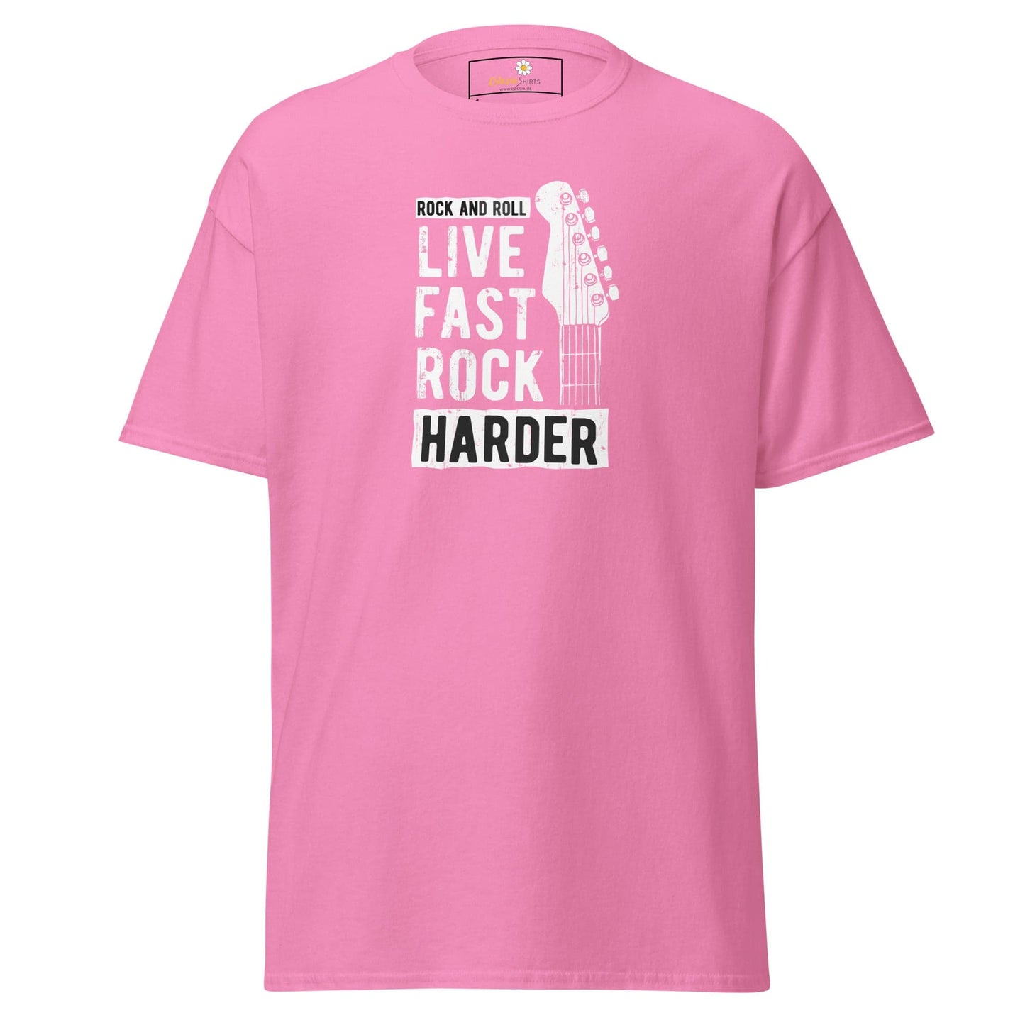 Unisex classic t-shirt - MUSIC LIVE FAST ROCK HARDER - REGULAR - Azalea / S