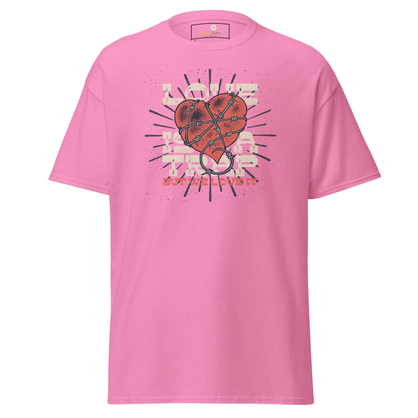 Unisex classic t-shirt - VINTAGE LOVE IS A TRAP - REGULAR - Azalea / S
