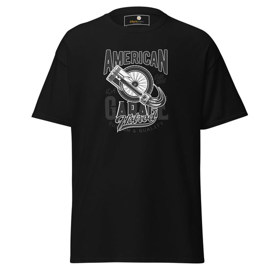 Black graphic T-shirt displayed in T-SHIRT DESIGN TEE for Men and Women, available in S to XL