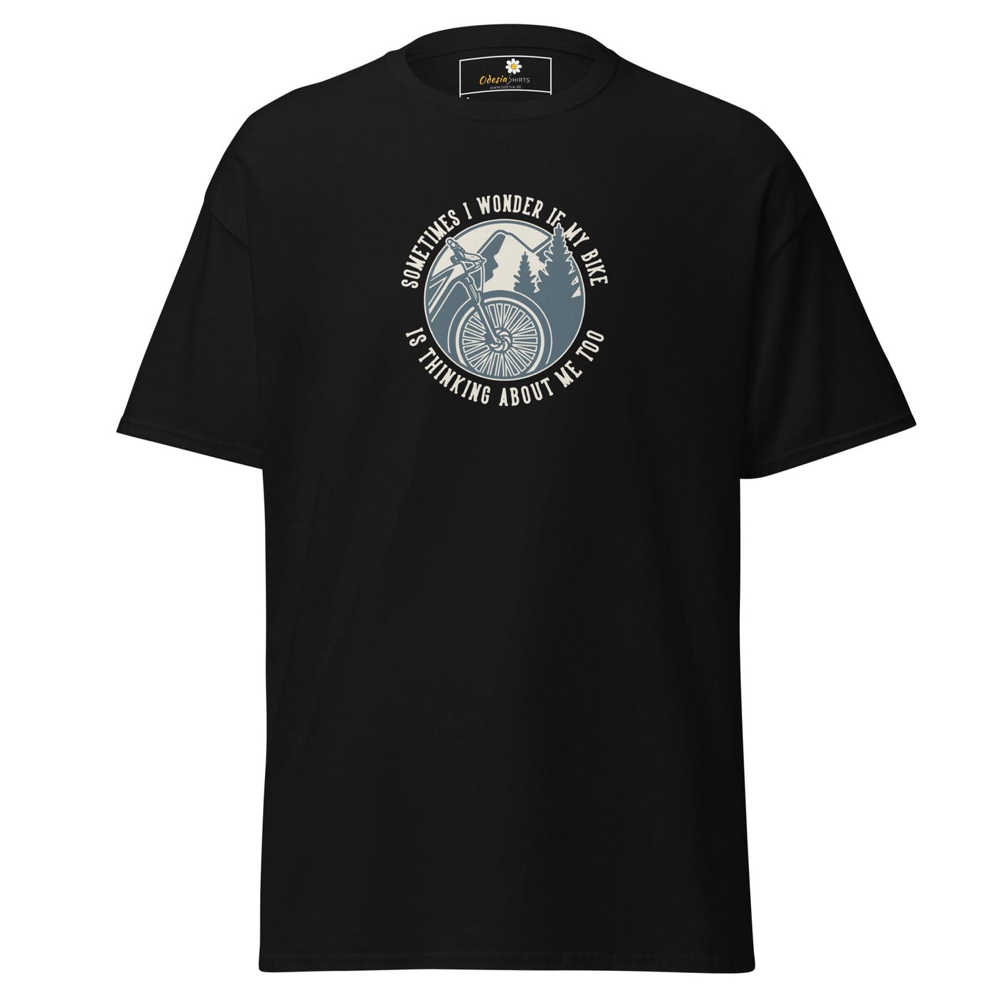 Unisex classic t-shirt - ADVENTURE SPORT CIRCLE BIKE WONDERING - REGULAR - Black / S