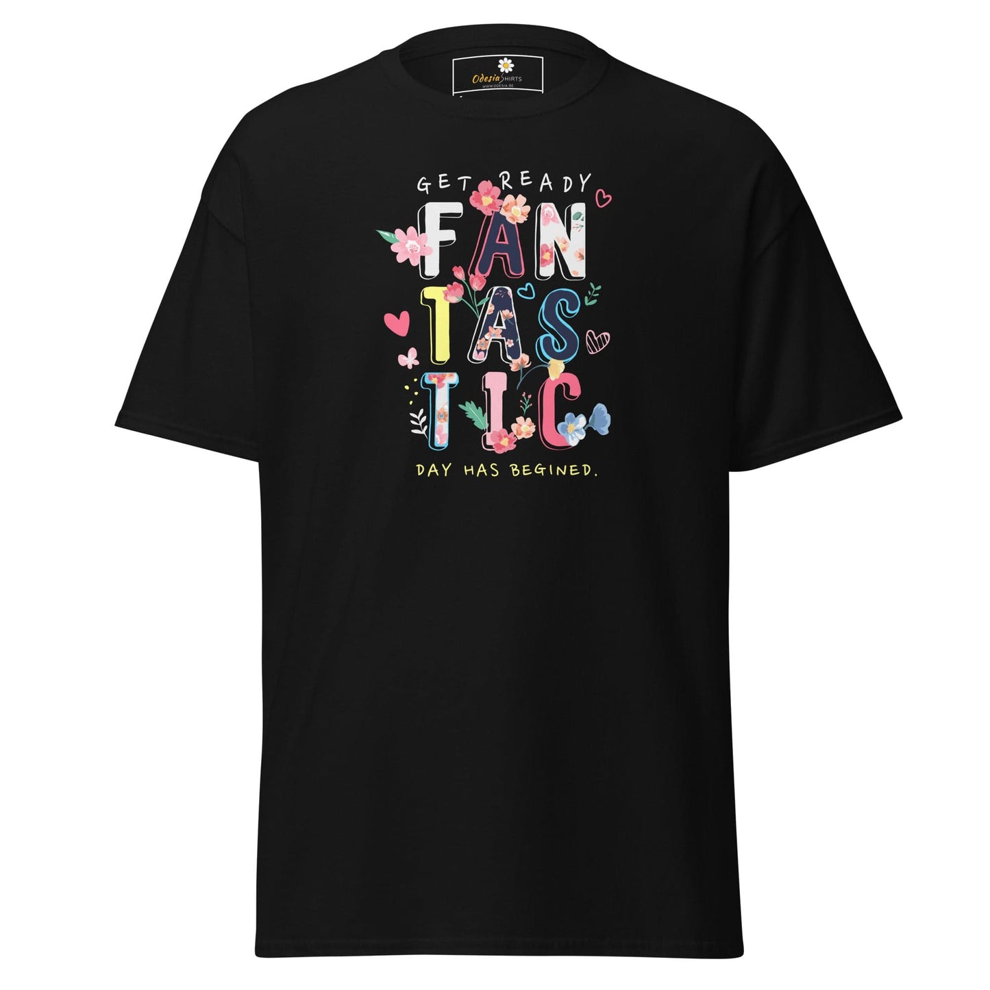 Unisex classic t-shirt - TEXT FANTASTIC DAY - REGULAR - Black / S
