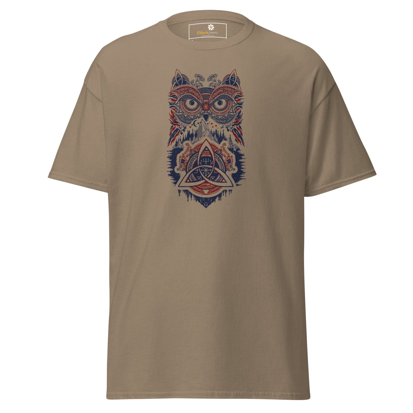 Unisex classic t-shirt - MYSTIC OWL TRIBES - REGULAR - Brown Savana / S