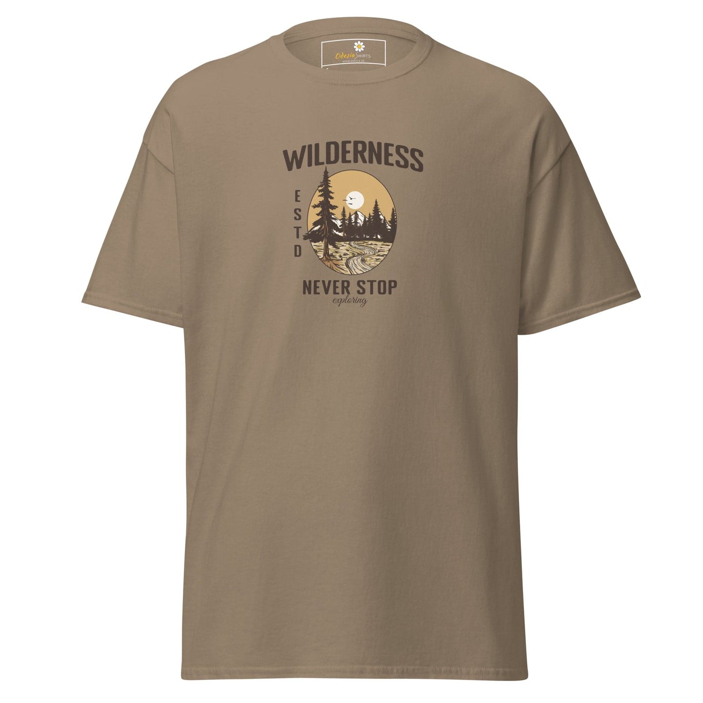 Unisex classic t-shirt - NATURE WILDERNESS NEVER STOP - REGULAR - Brown Savana / S
