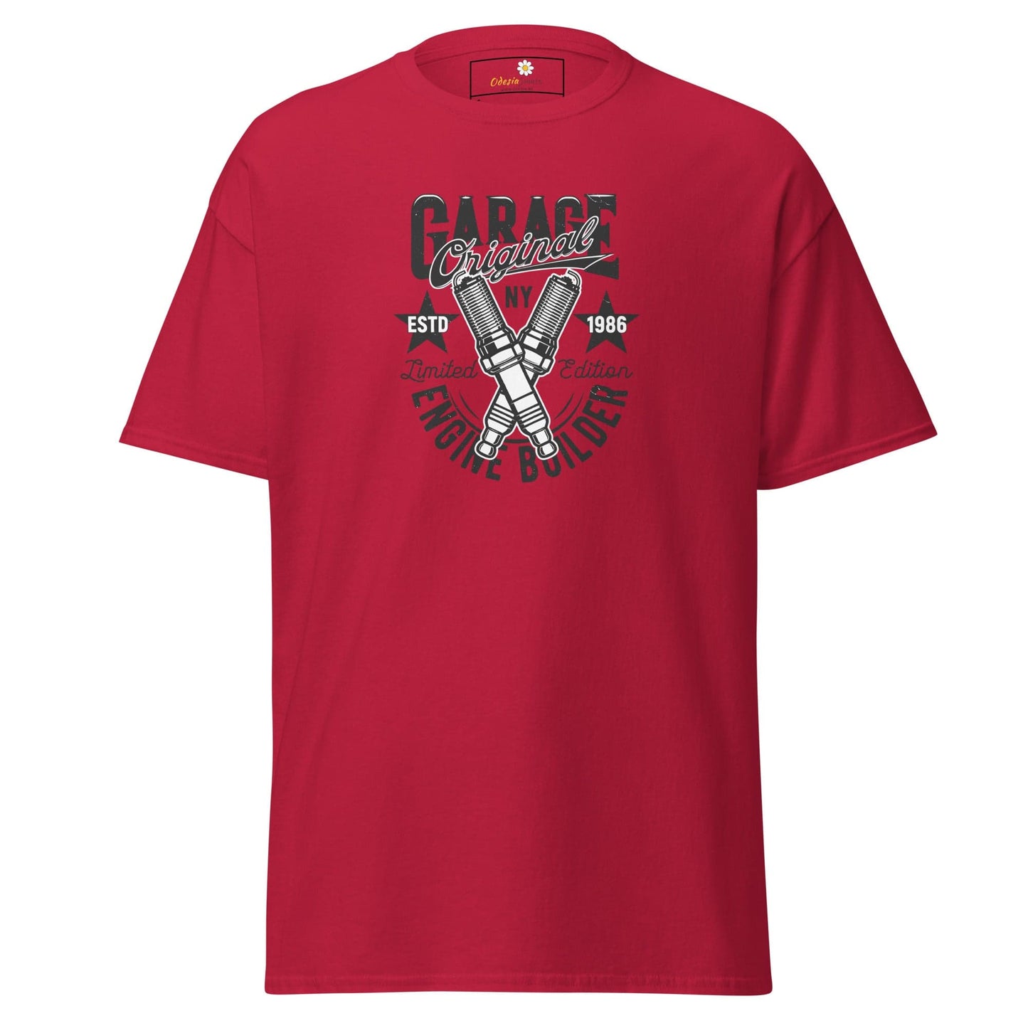 Unisex classic t-shirt - MOTOR GARAGE ENGINE BUILDER - REGULAR - Cardinal / S