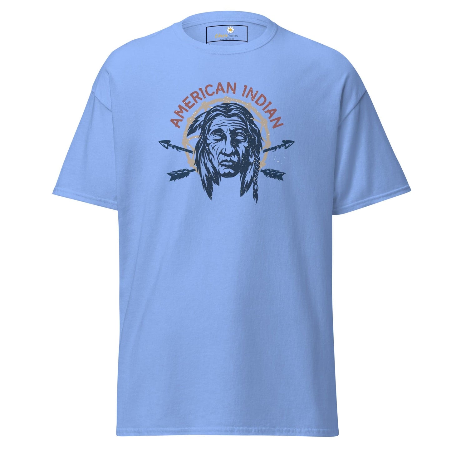 Unisex classic t-shirt - VINTAGE AMERICAN INDIAN - REGULAR - Carolina Blue / S