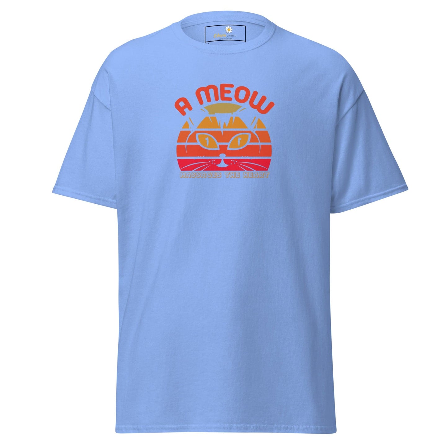 Unisex classic t-shirt - ANIMALS A CAT MASSAGES HEART - REGULAR - Carolina Blue / S