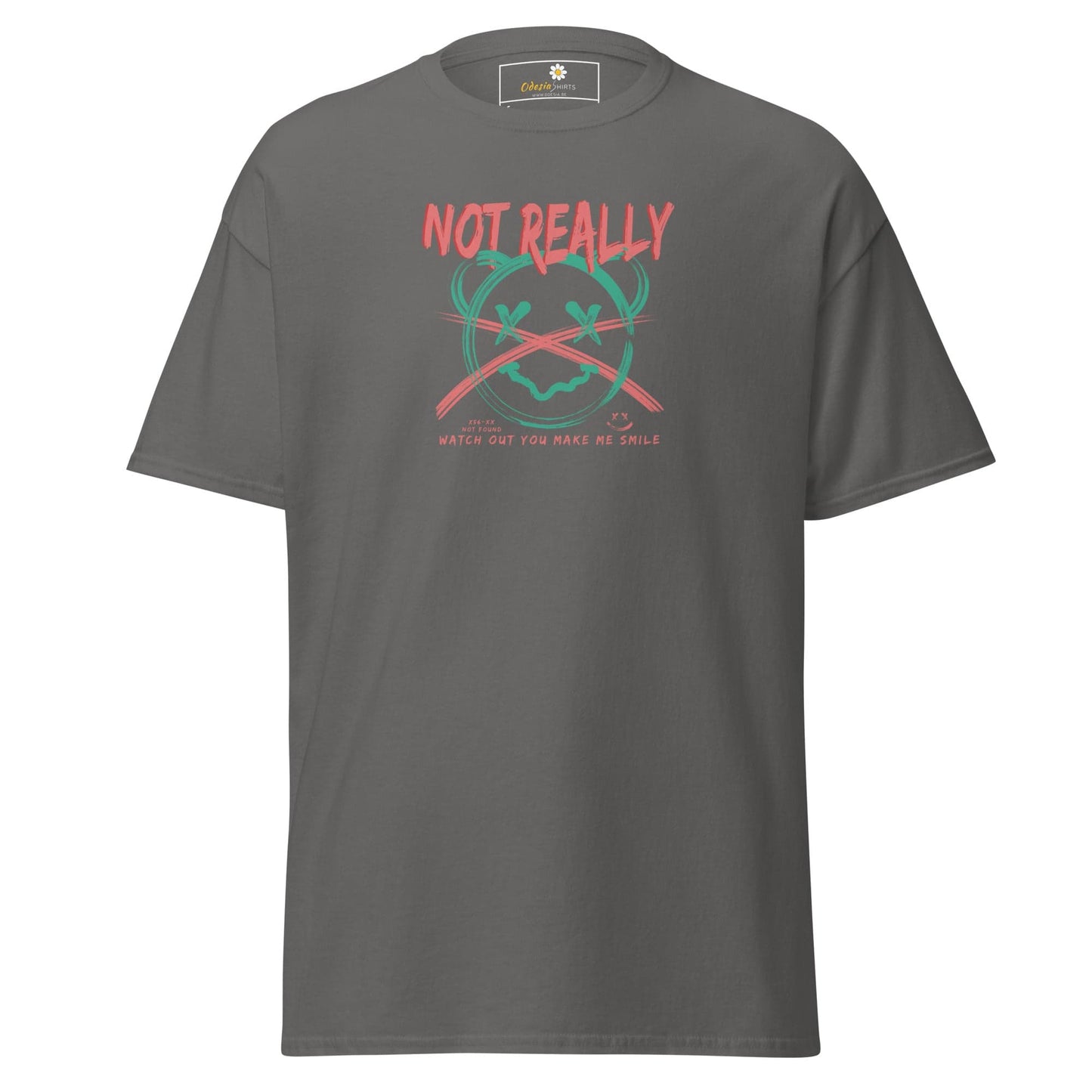 Gray T-shirt with graphic design from T-SHIRT DESIGN TEE for Man and Woman, sizes S to XL