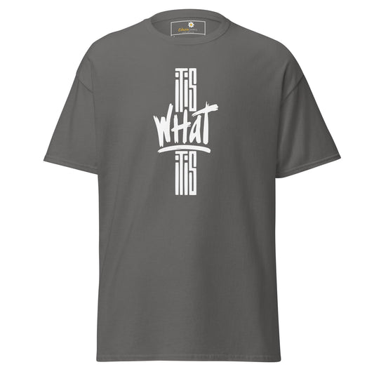 Unisex classic t-shirt - TEXT WHAT IT IS - REGULAR - Charcoal / S