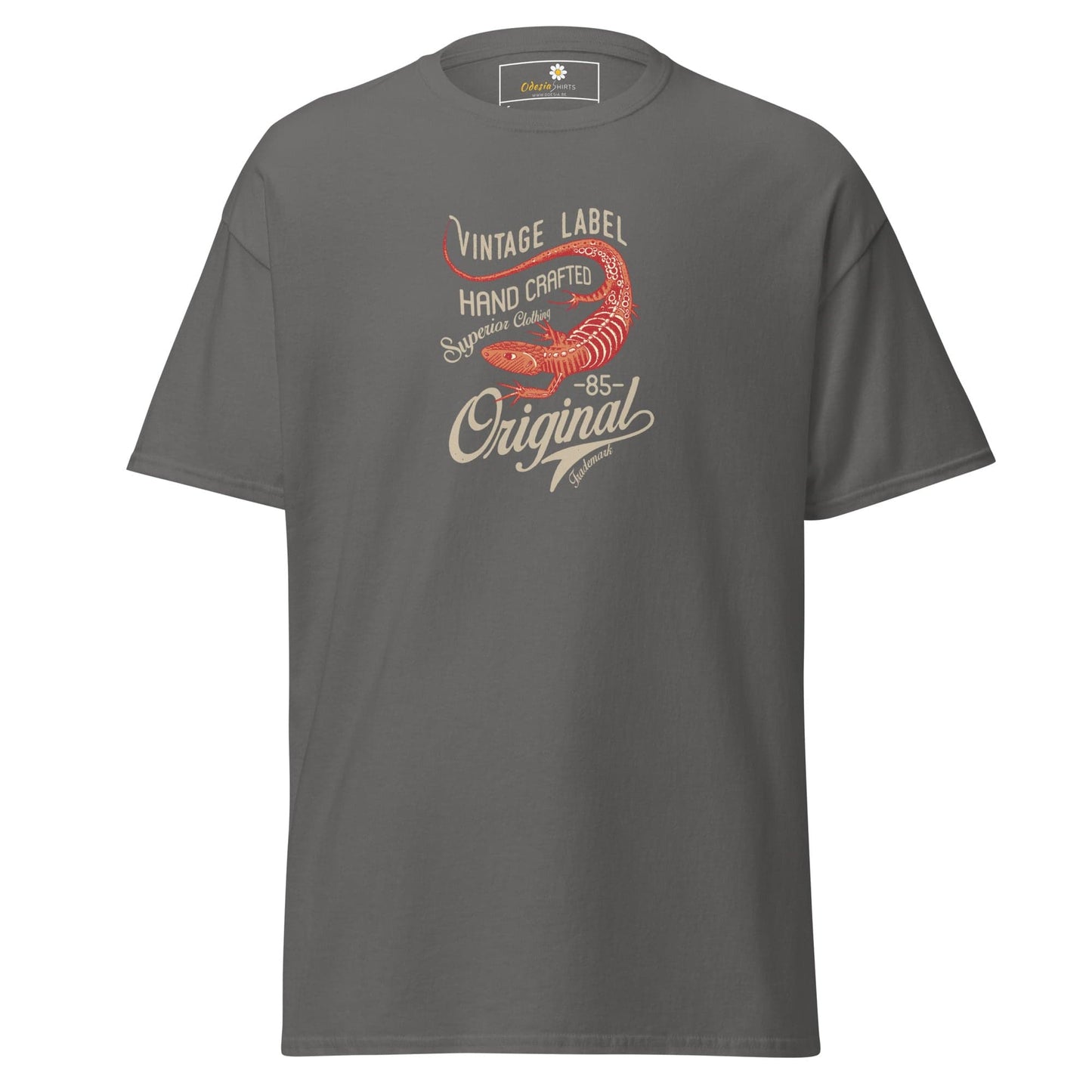 Unisex classic t-shirt - VINTAGE LIZARD - REGULAR - Charcoal / S