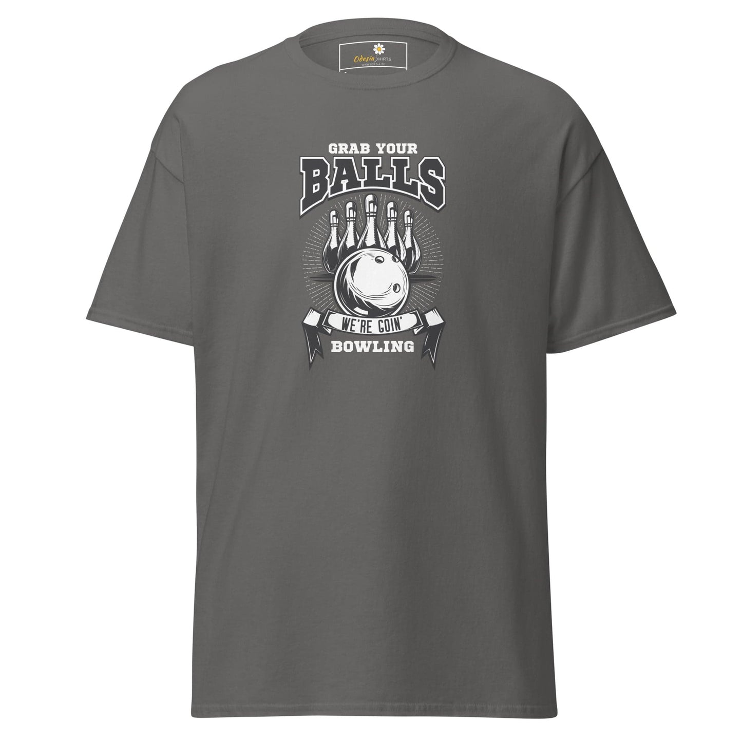 Unisex classic t-shirt - SPORT GRAB BALLS BOWLING - REGULAR - Charcoal / S