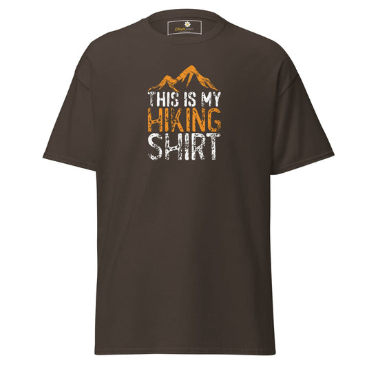Brown T-shirt with hiking graphic for men and women in sizes S to XL