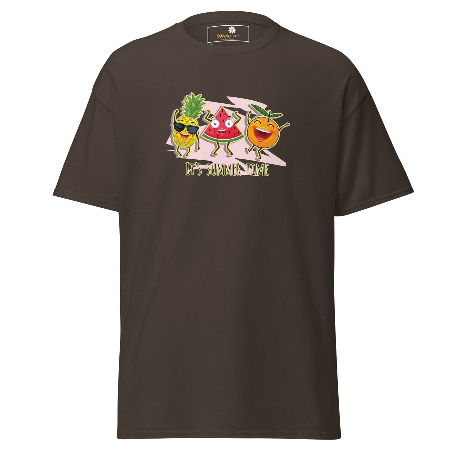 Unisex classic t-shirt - ORGANIC FRUIT SMILING - REGULAR - Dark Chocolate / S