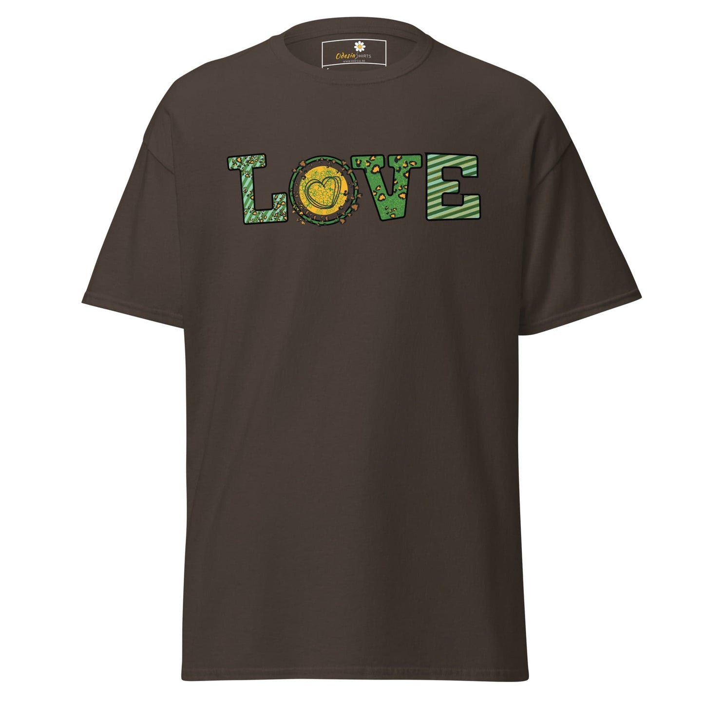 Unisex classic t-shirt - TEXT LOVE - REGULAR - Dark Chocolate / S