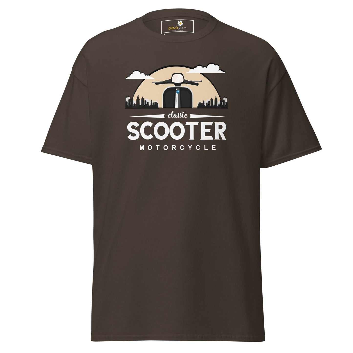 Unisex classic t-shirt - MOTOR SCOOTER RIDE - REGULAR - Dark Chocolate / S